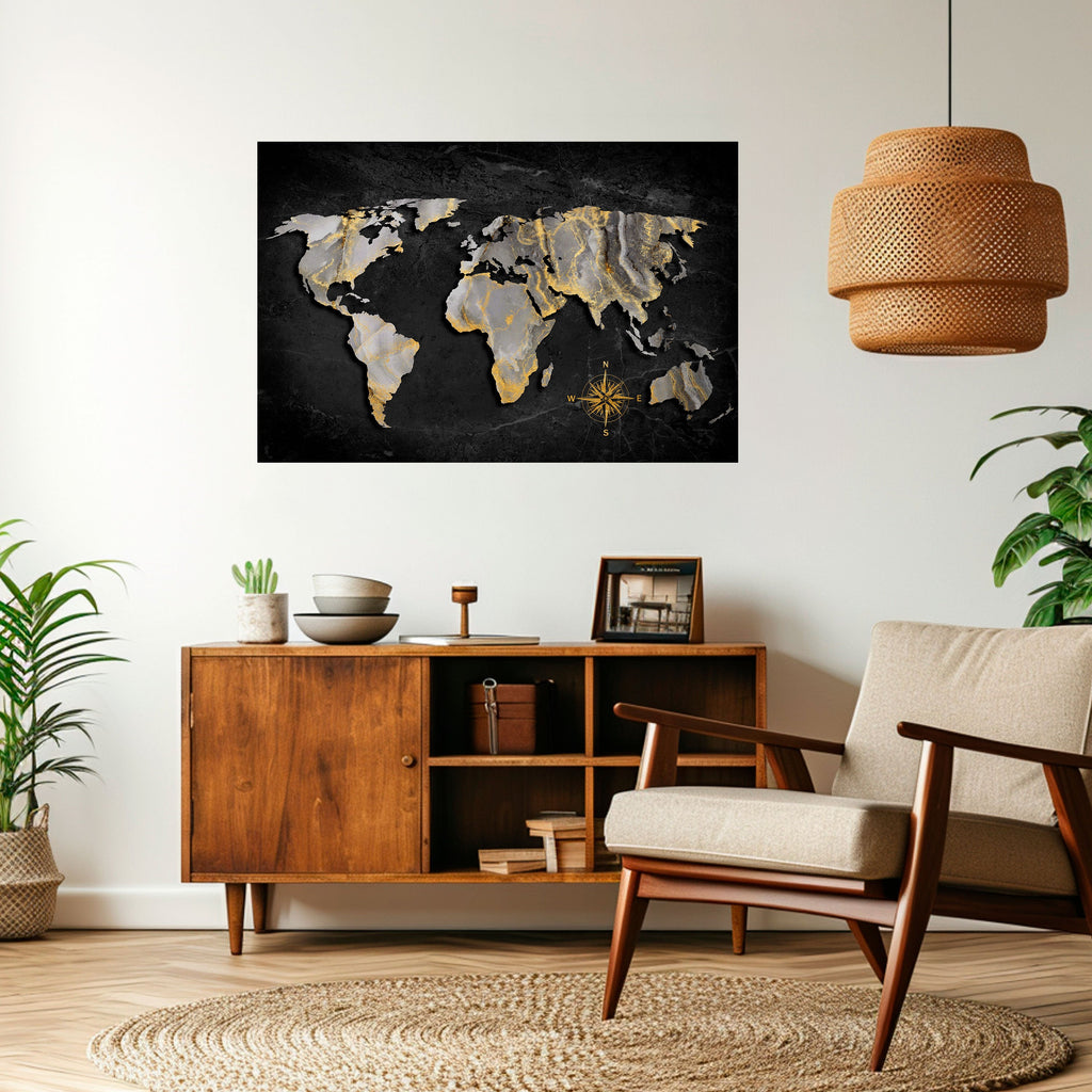 ELEGANT WORLDWIDE Peel and Stick Horizontal Poster