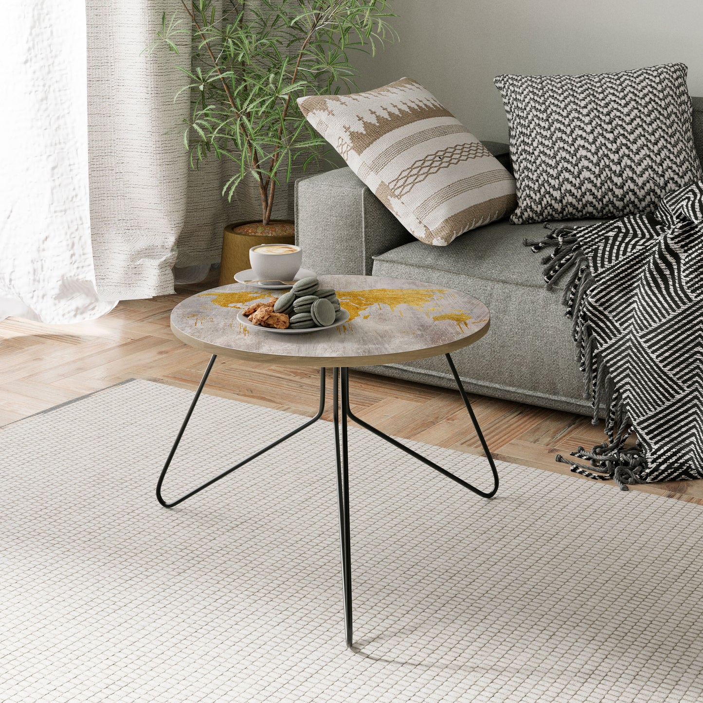 METALLIC WORLDVIEW MAP Coffee Table