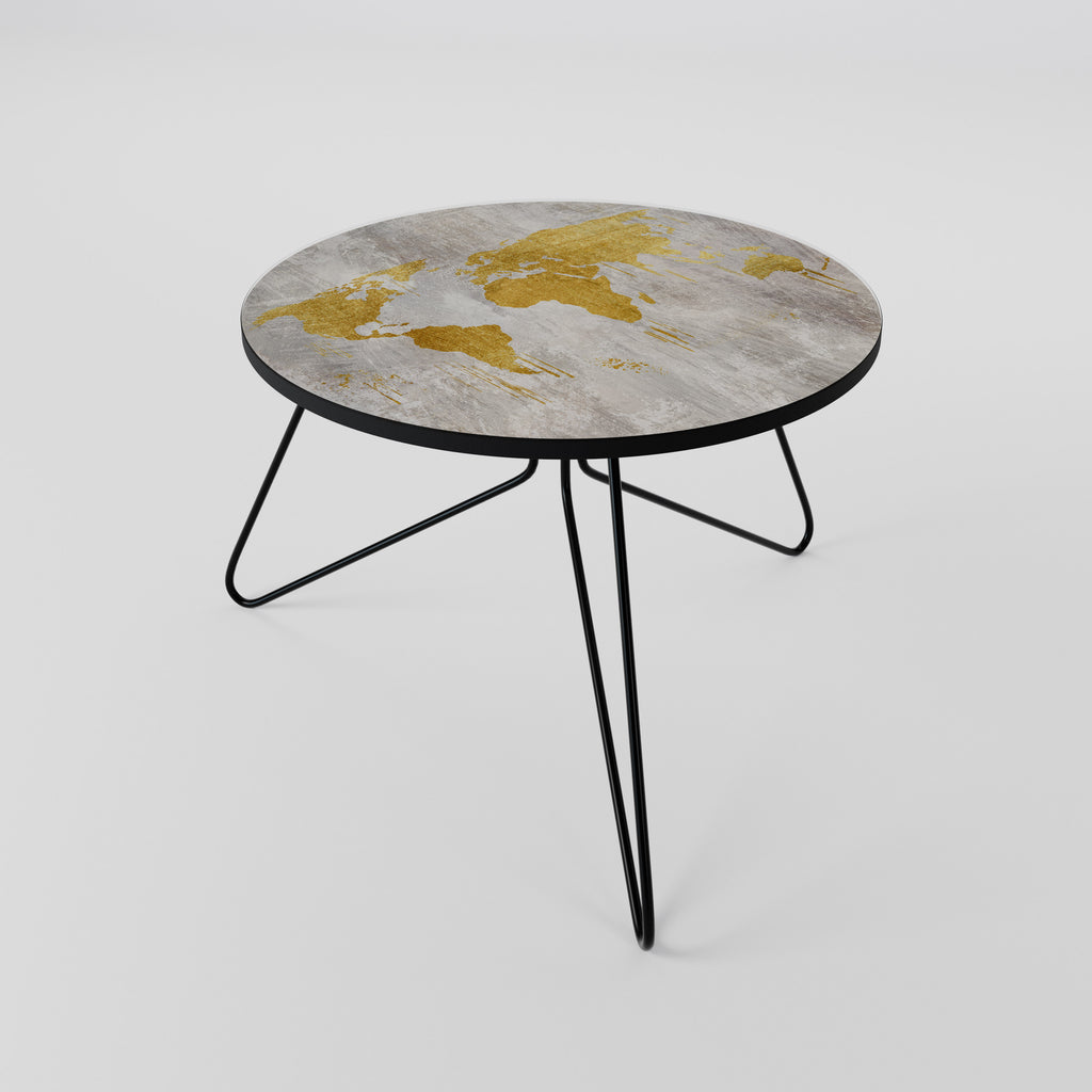 METALLIC WORLDVIEW MAP Coffee Table