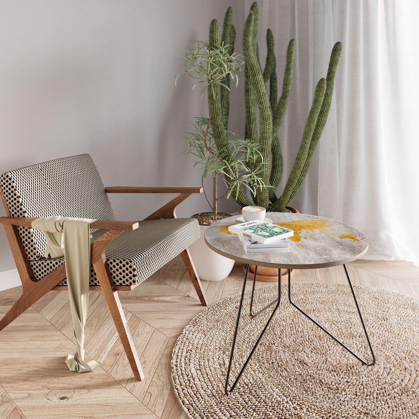 METALLIC WORLDVIEW MAP Coffee Table