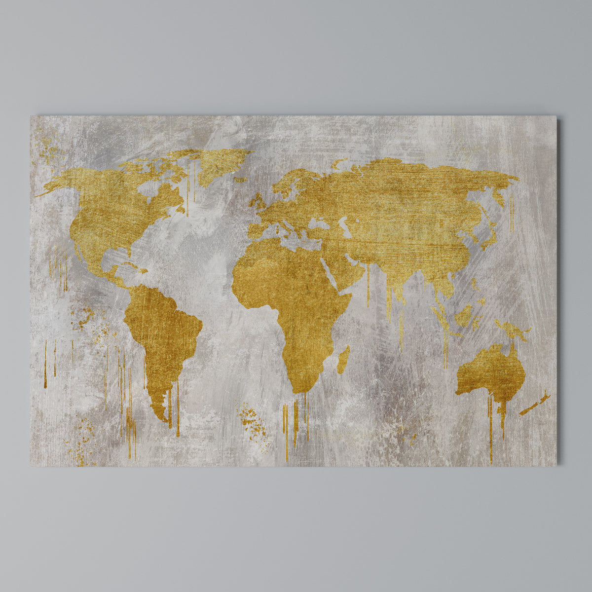 METALLIC WORLDVIEW MAP Horizontal Canvas Print