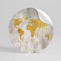 METALLIC WORLDVIEW MAP Peel and Stick Round Sticker