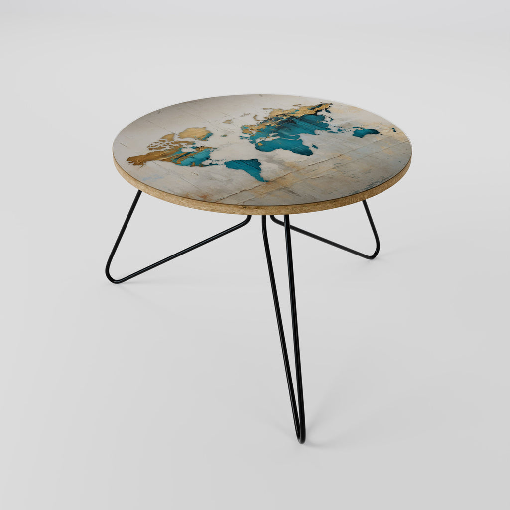 Table basse AZURE GILDED MAP 60