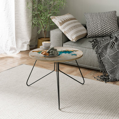 AZURE GILDED MAP Coffee Table