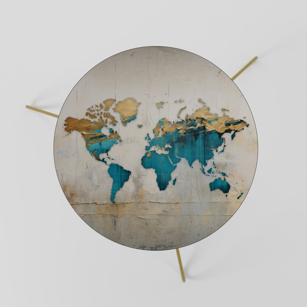 Table basse AZURE GILDED MAP 60