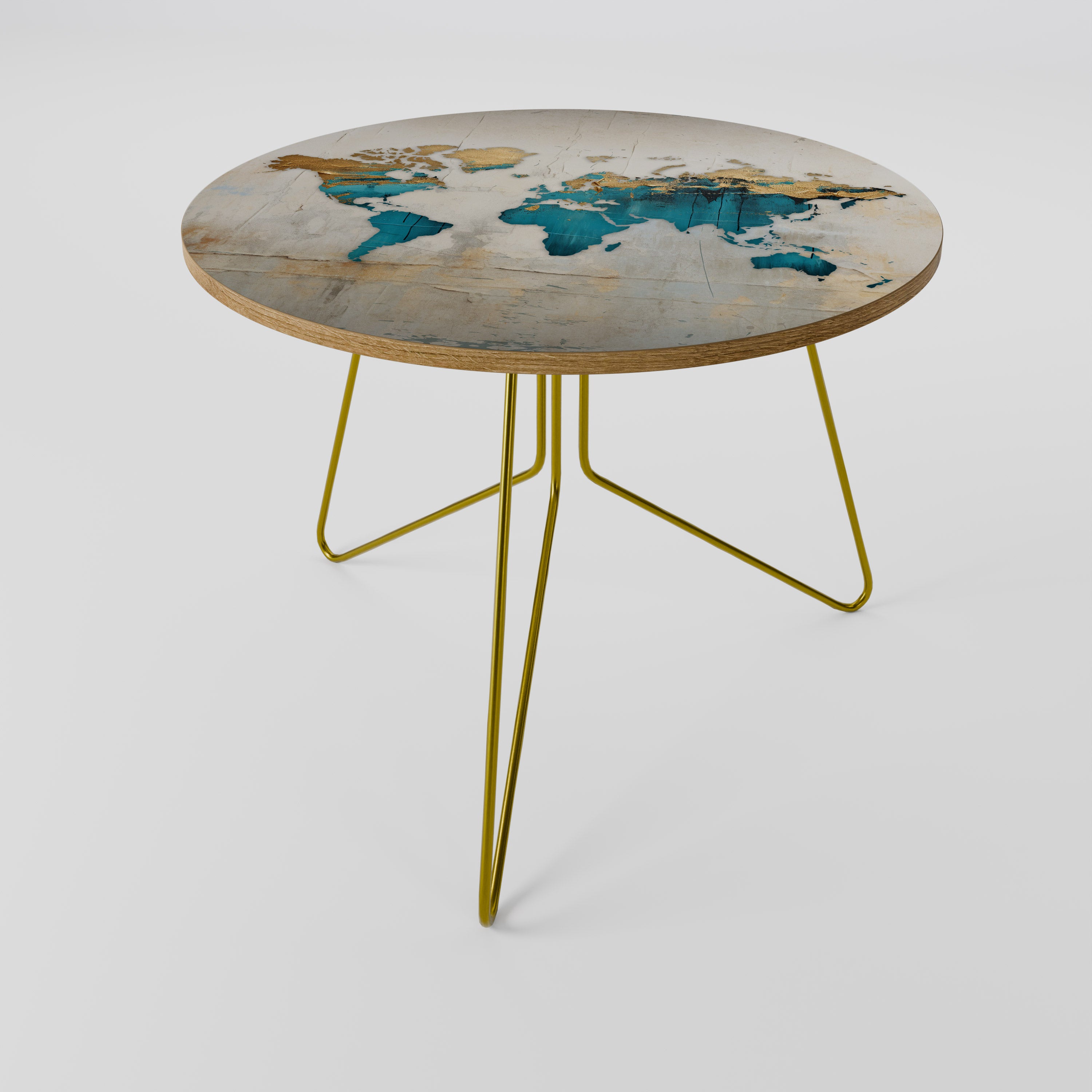 AZURE GILDED MAP Coffee Table