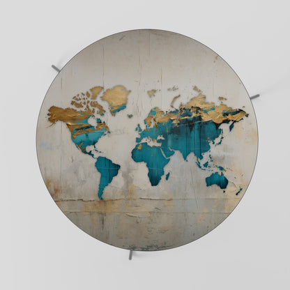 AZURE GILDED MAP Coffee Table