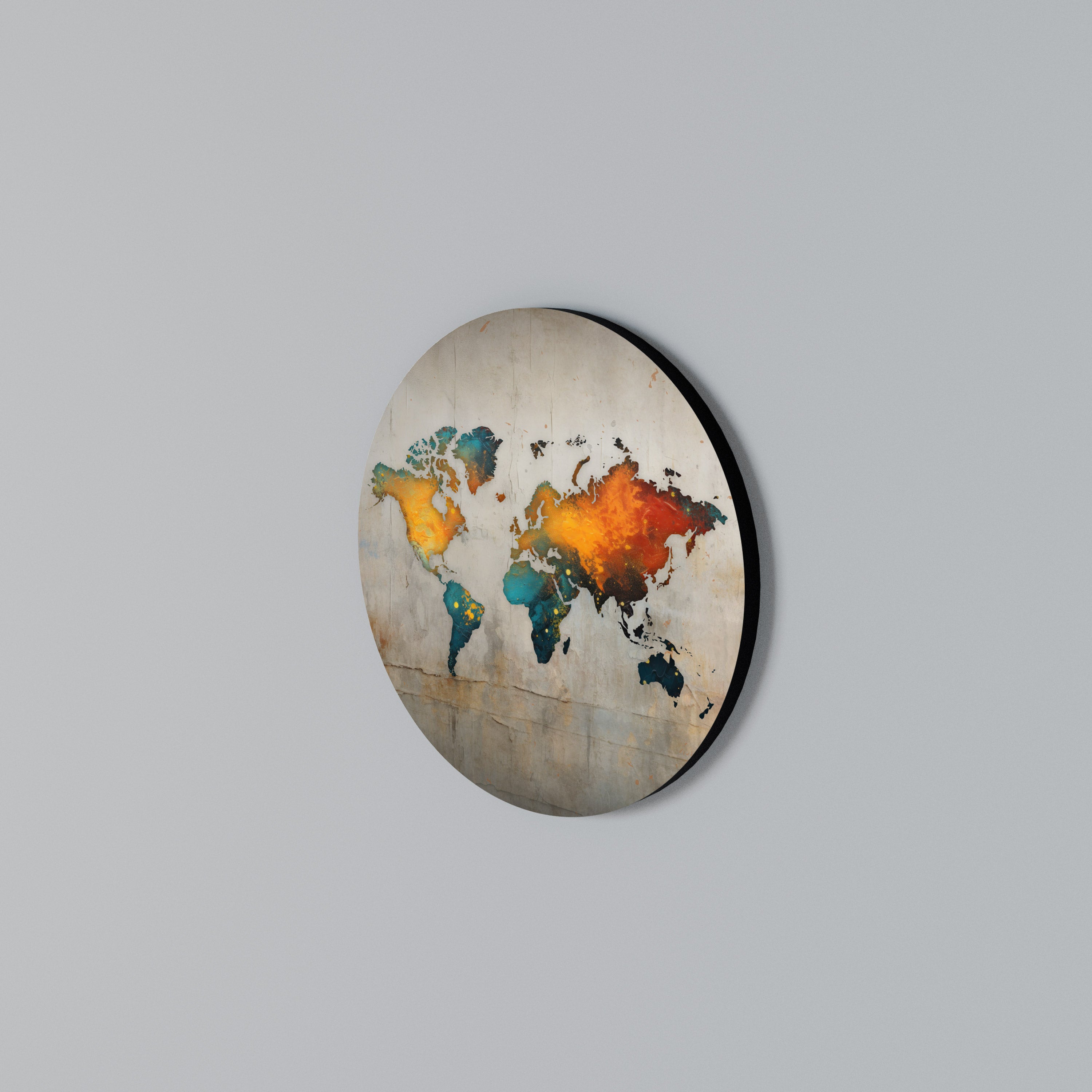 GLOBAL HUES EXPLORED Round Wall Art