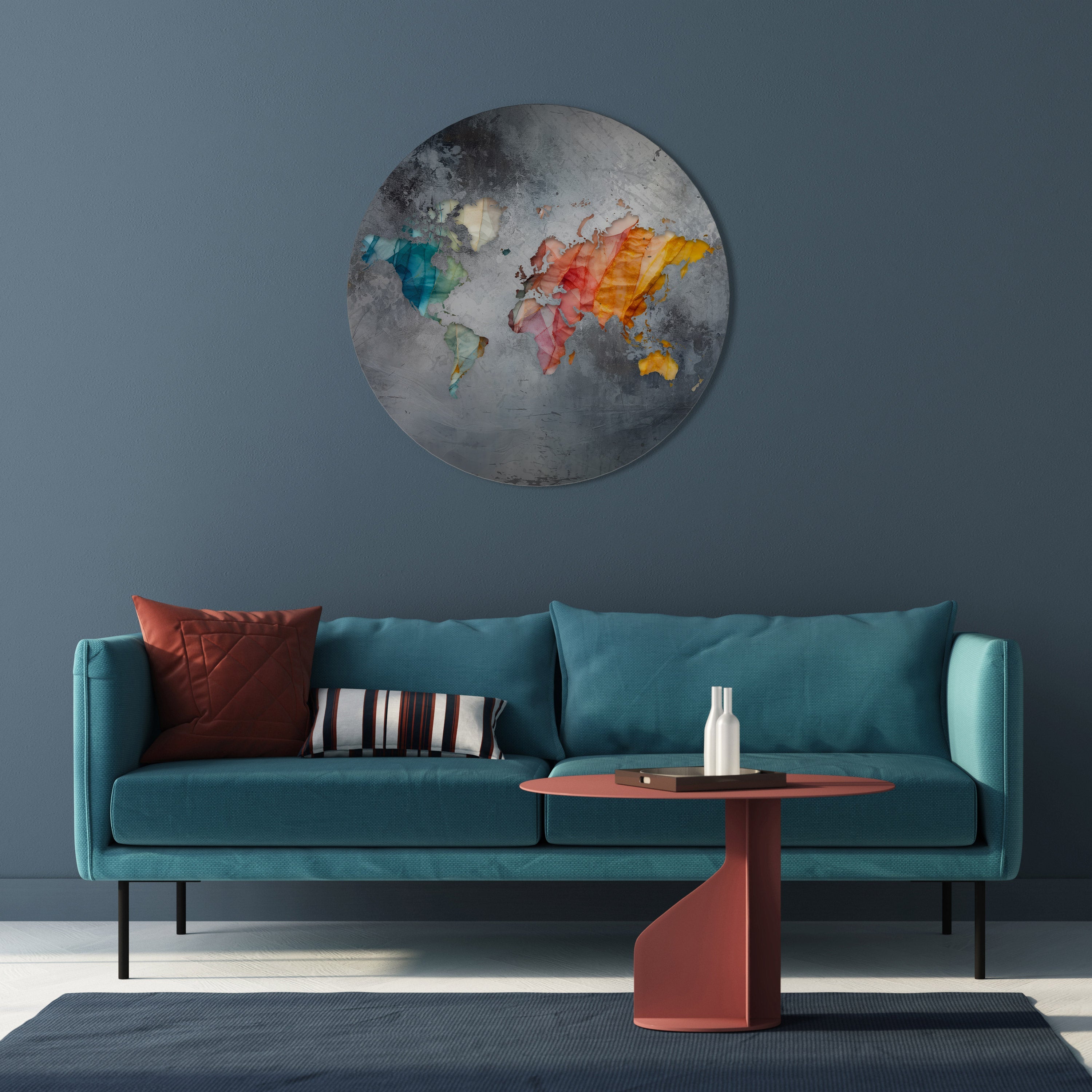 Décoration murale ronde aux tons de terre harmonieux