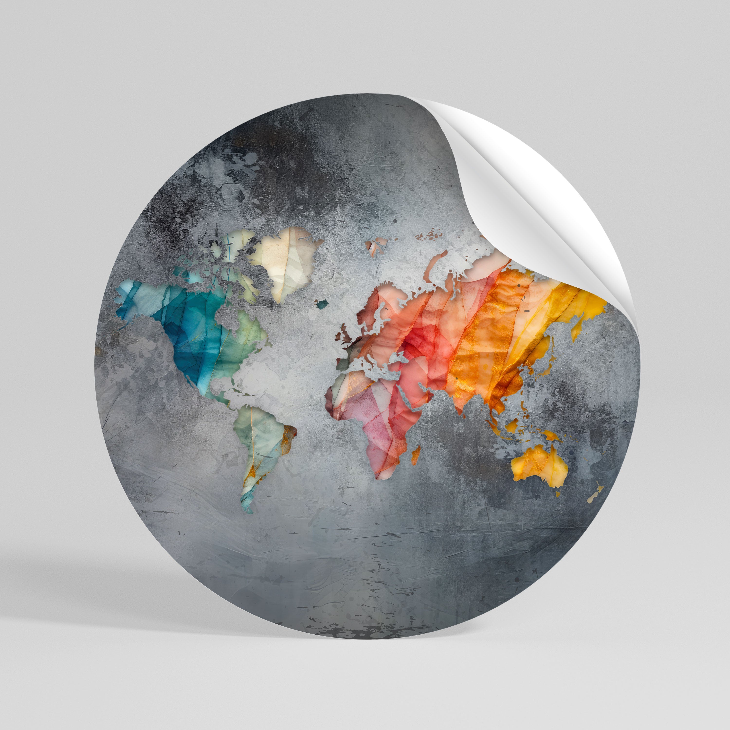 HARMONIOUS EARTH TONES Peel and Stick Round Sticker