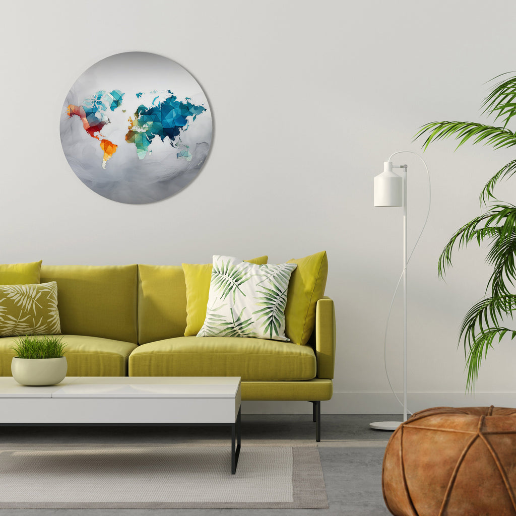 Art mural rond à facettes