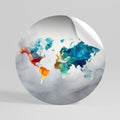 FACETED WORLDVIEW Peel and Stick Round Sticker