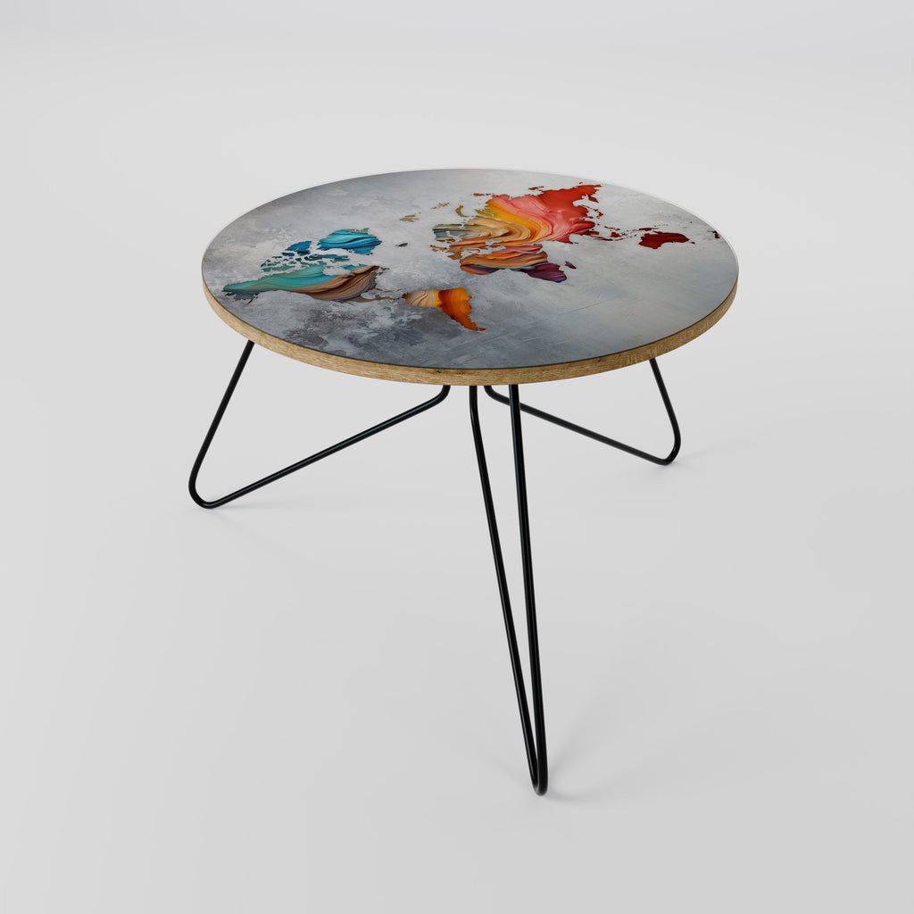 Table basse CONTINENTS PEINTS 60