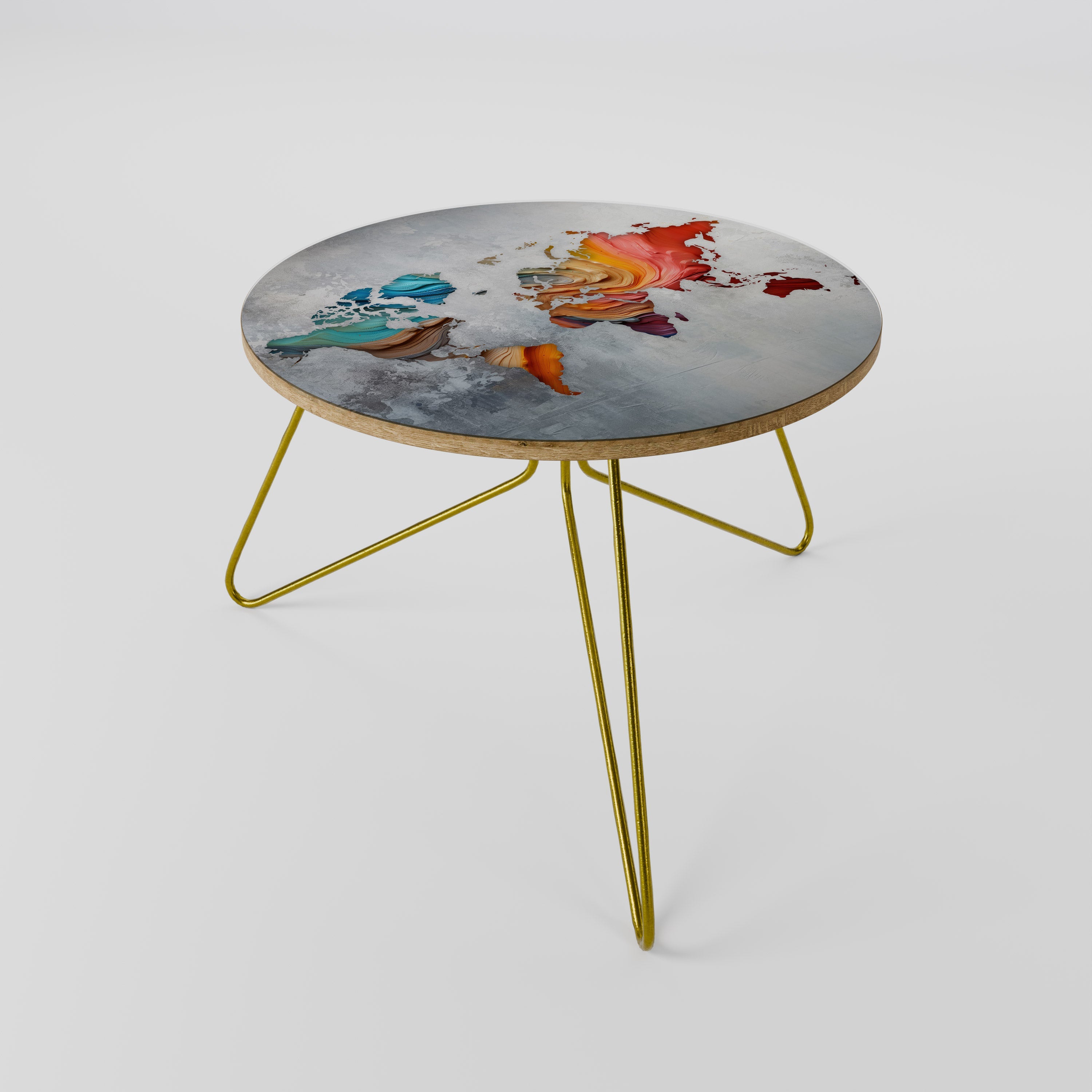 Table basse CONTINENTS PEINTS 60