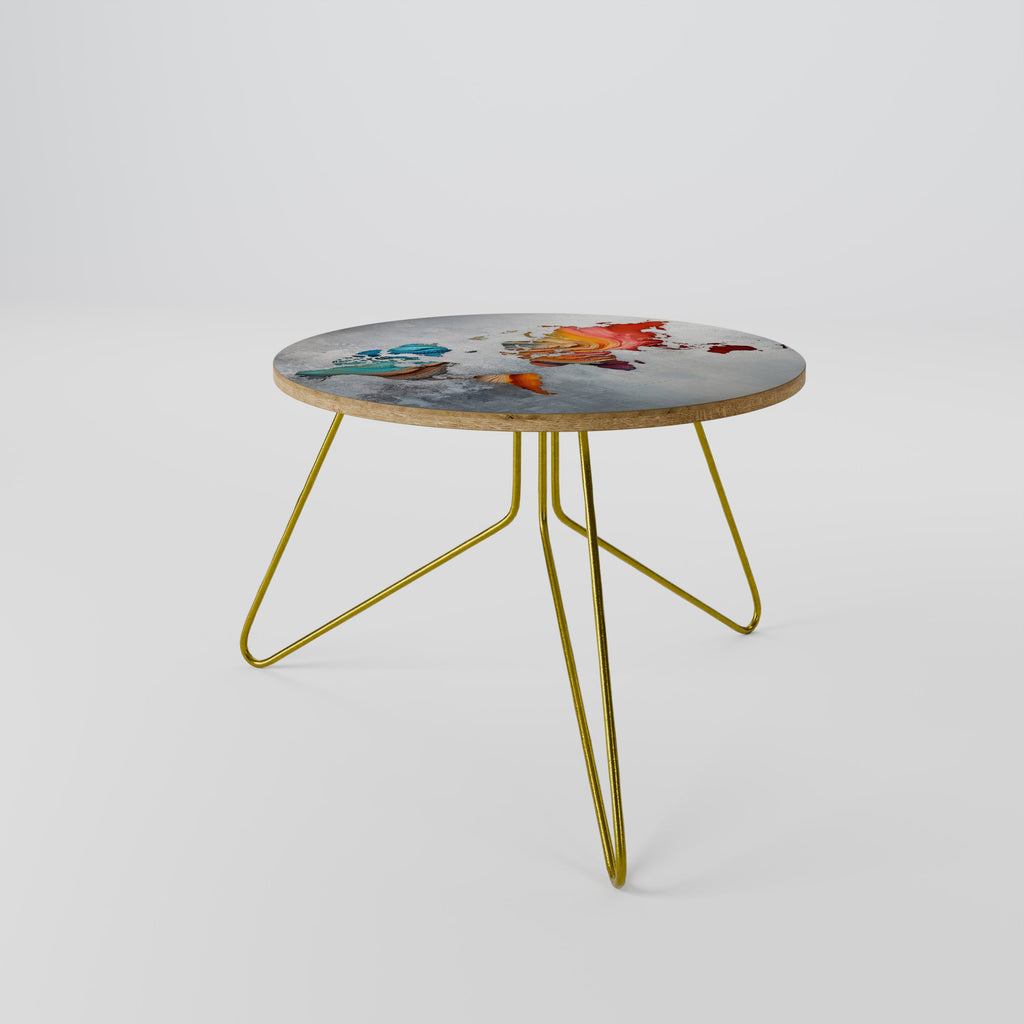 Table basse CONTINENTS PEINTS 60