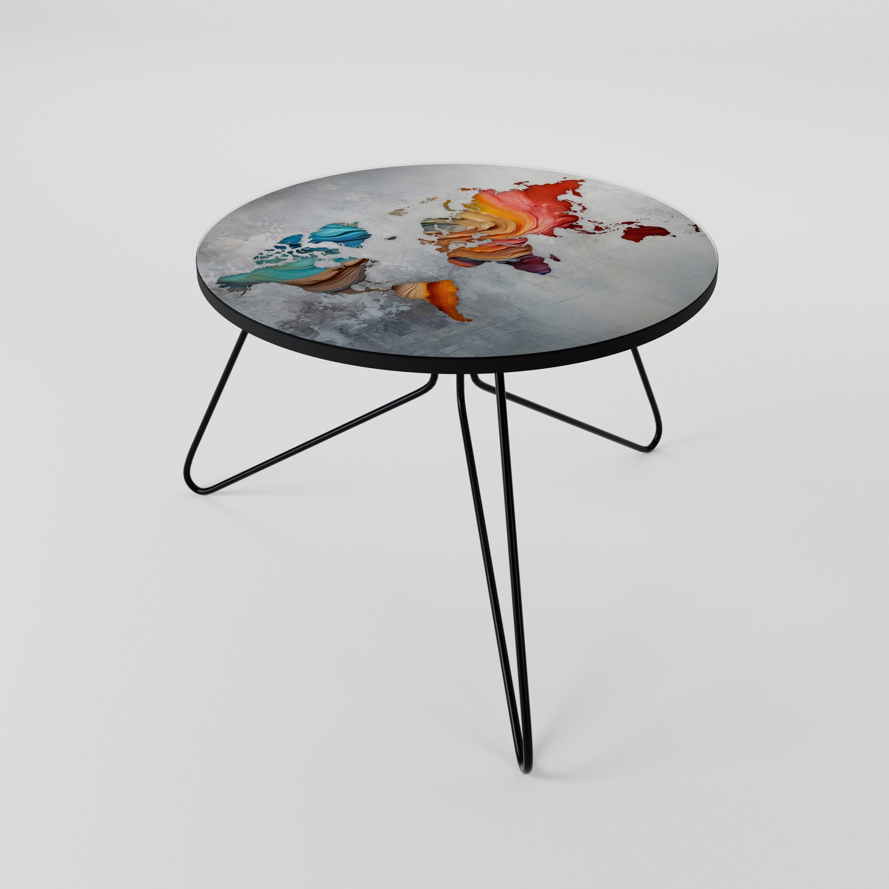 Table basse CONTINENTS PEINTS 60