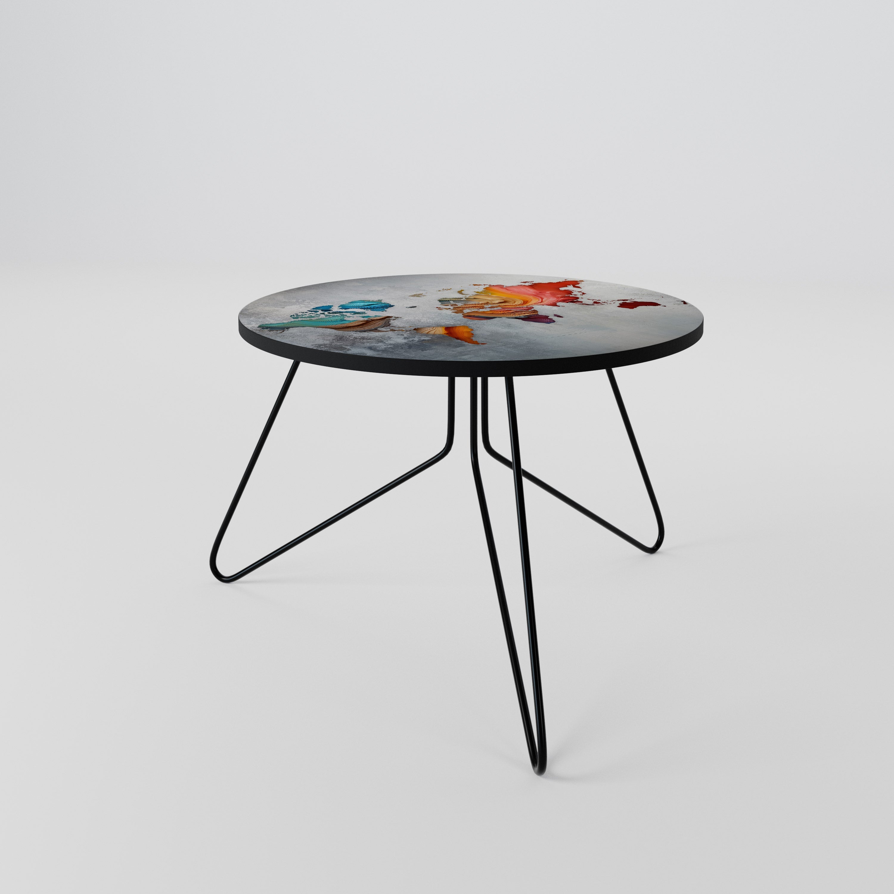 Table basse CONTINENTS PEINTS 60