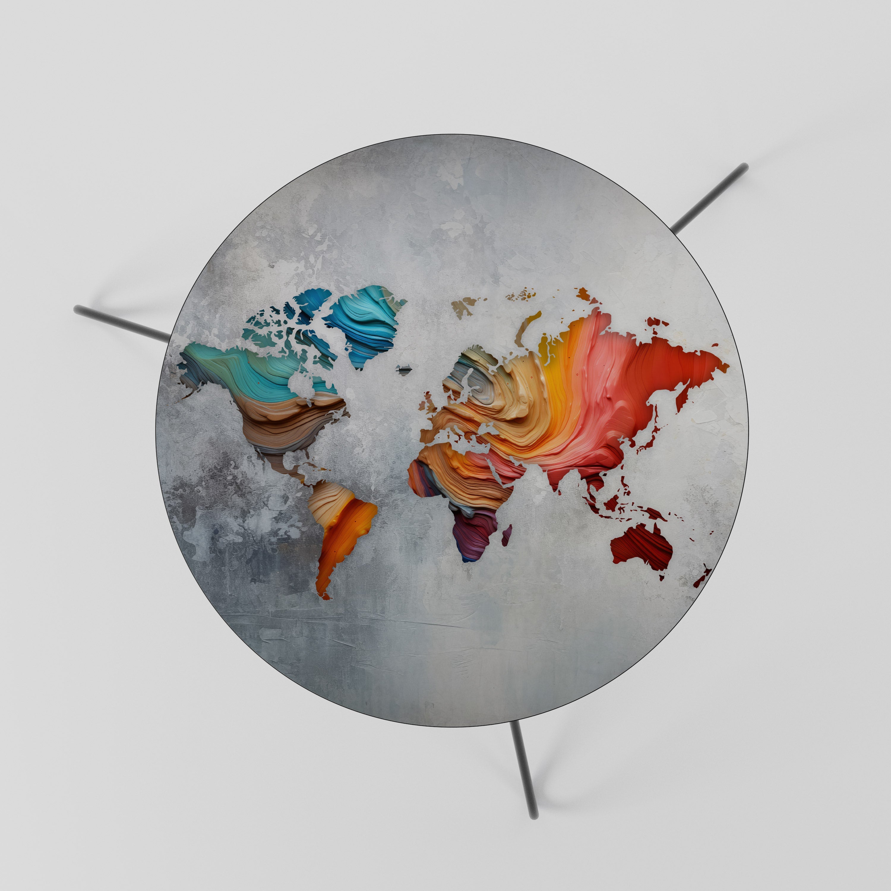 Table basse CONTINENTS PEINTS 60