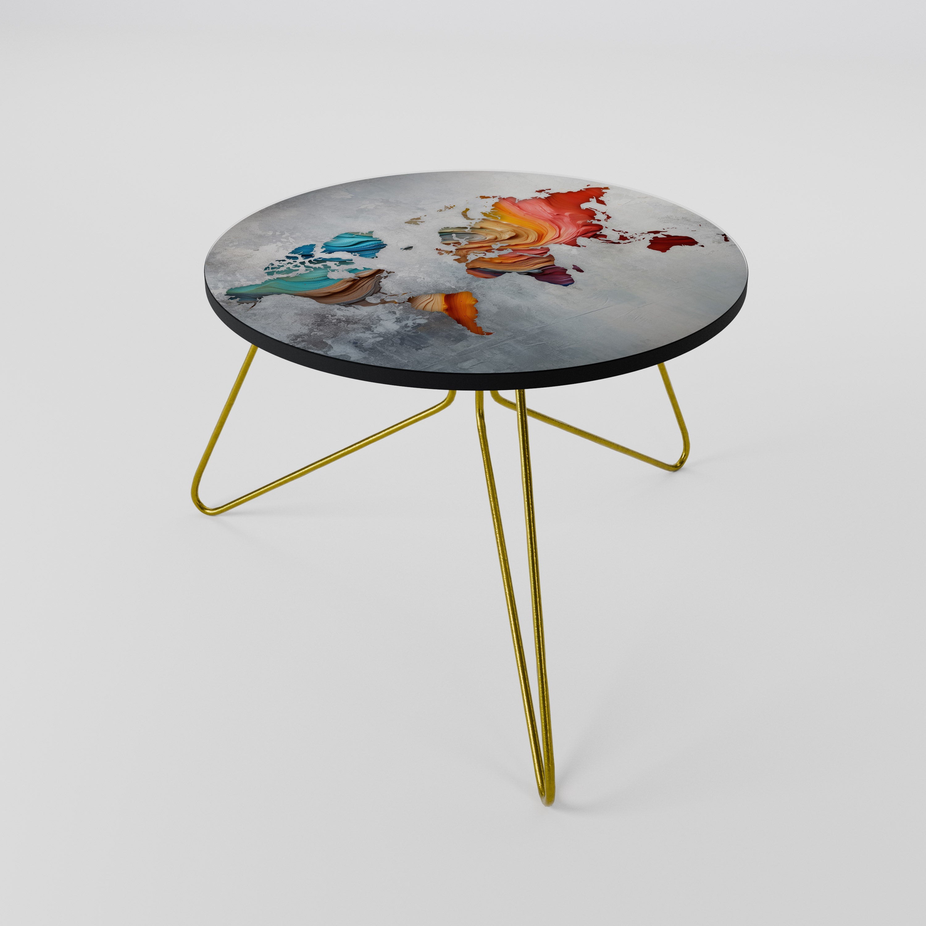 Table basse CONTINENTS PEINTS 60