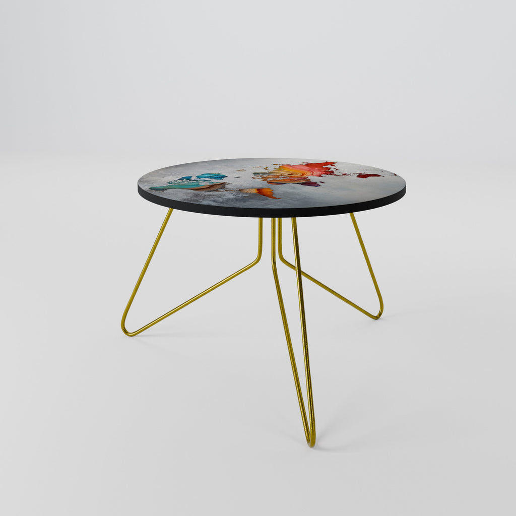 Table basse CONTINENTS PEINTS 60