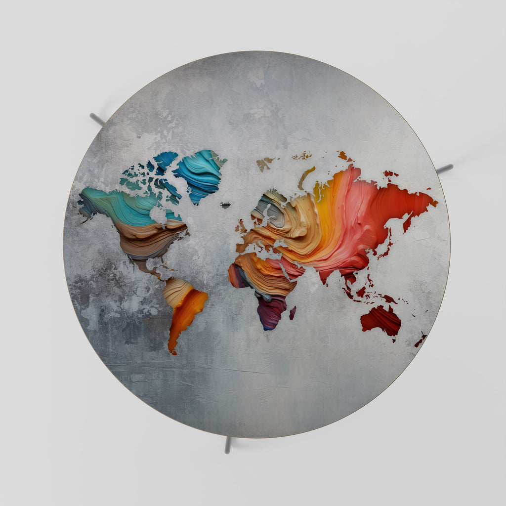 Table basse CONTINENTS PEINTS 69