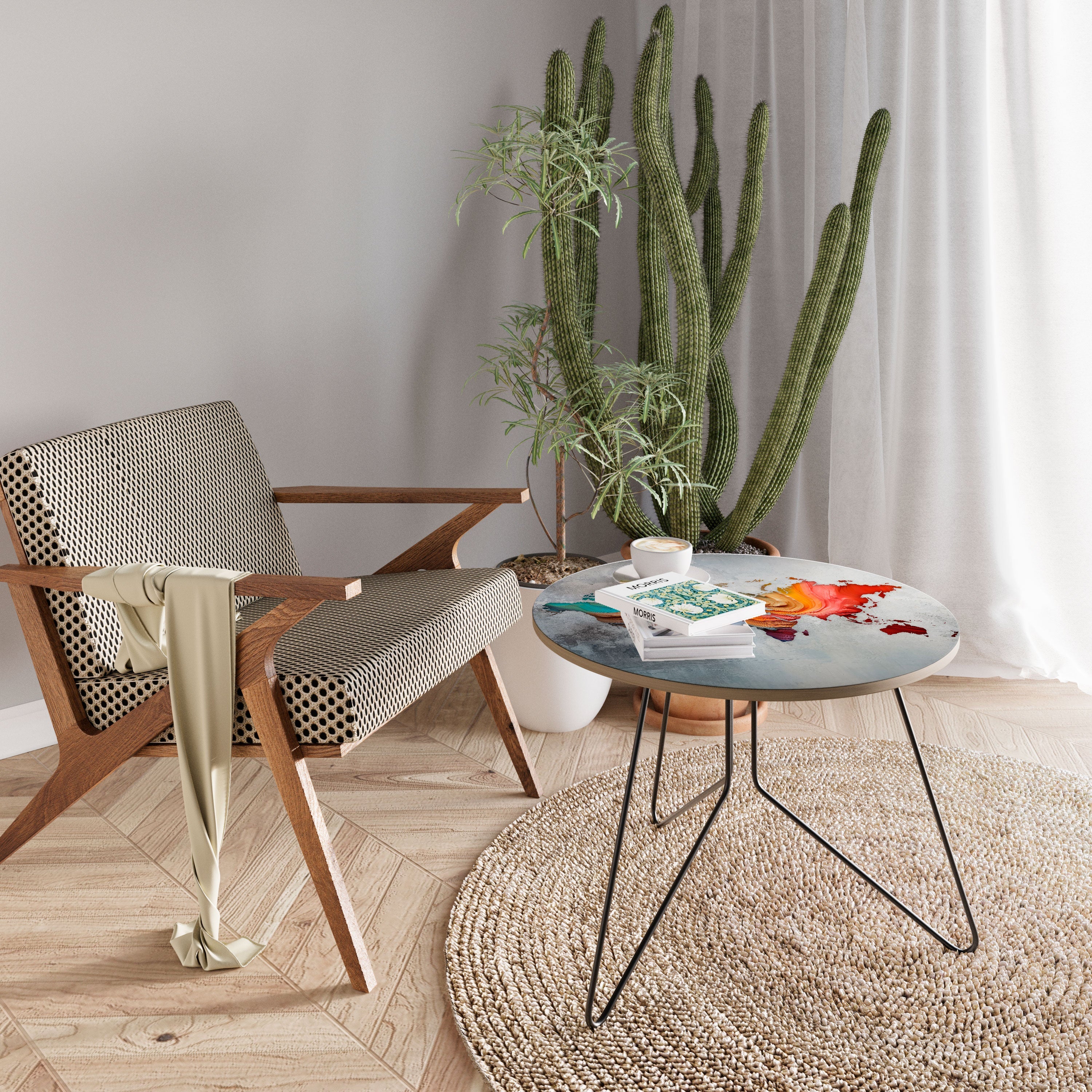 Table basse CONTINENTS PEINTS 69