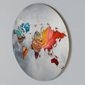 PAINTED CONTINENTS Round Wall Art