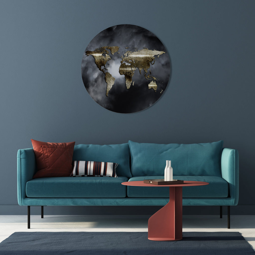 Art mural rond GOLDEN EARTH REVERIE