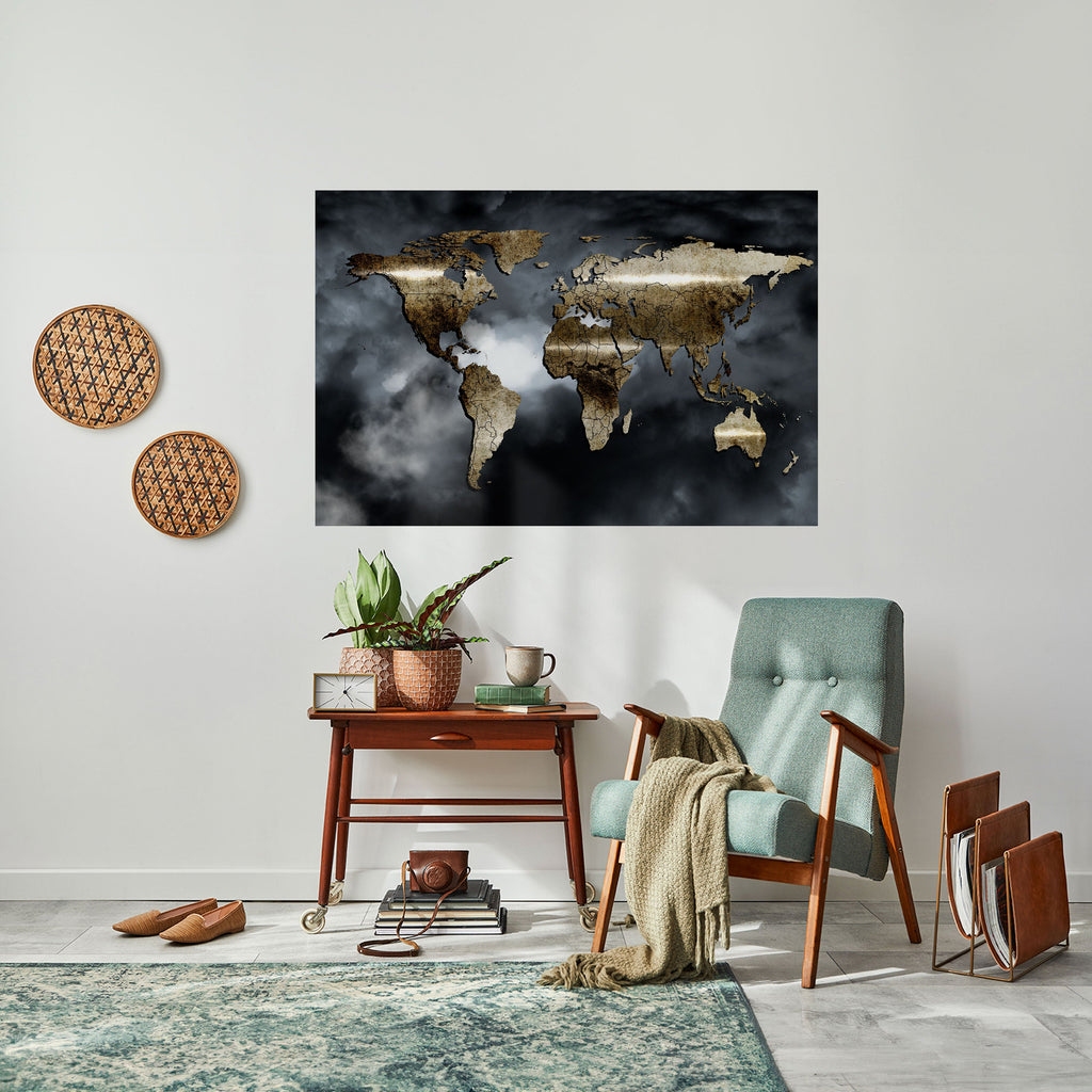Affiche horizontale autocollante « Golden Earth Reverie »