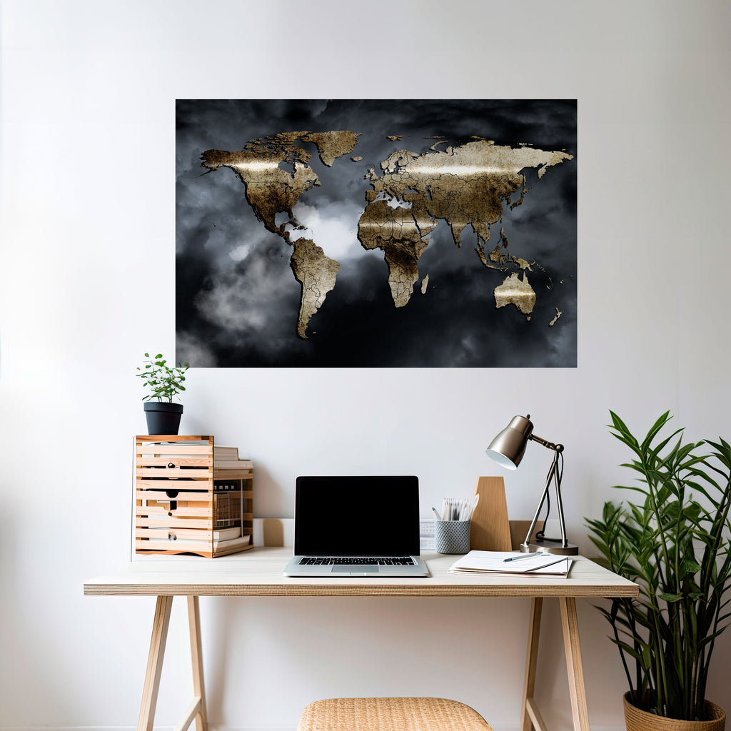 Affiche horizontale autocollante « Golden Earth Reverie »