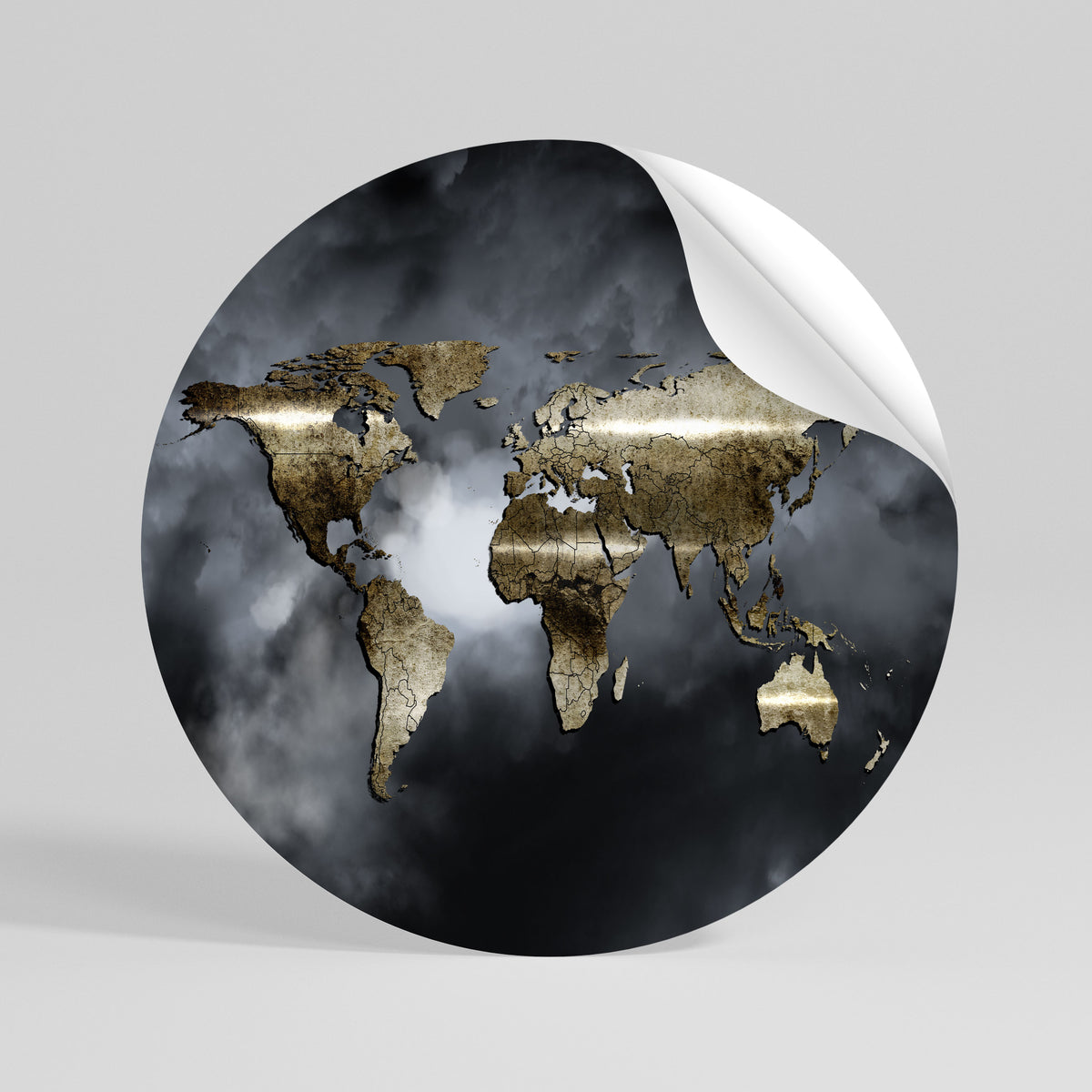 GOLDEN EARTH REVERIE Peel and Stick Round Sticker