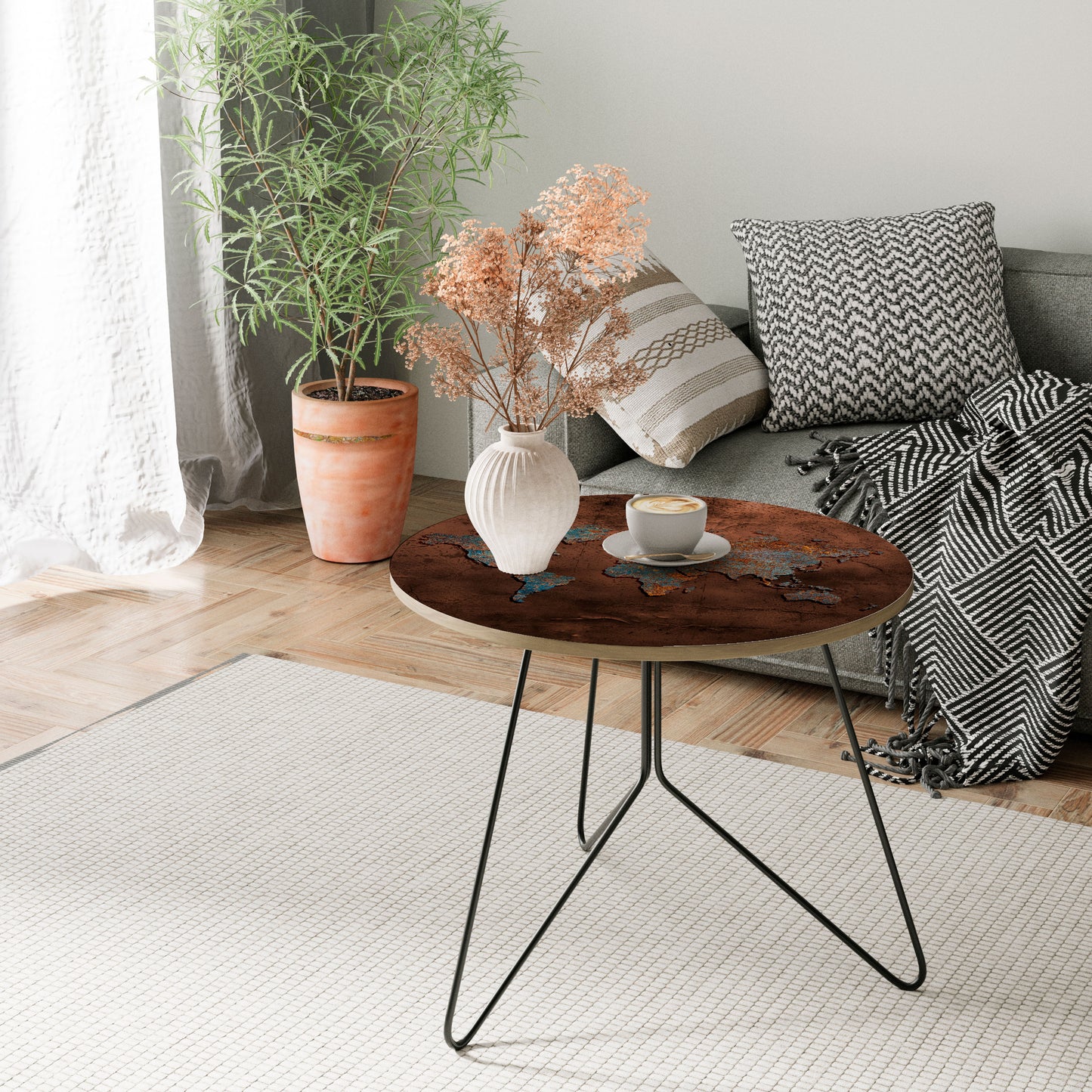METALLIC MAP OF MEMORIES Coffee Table