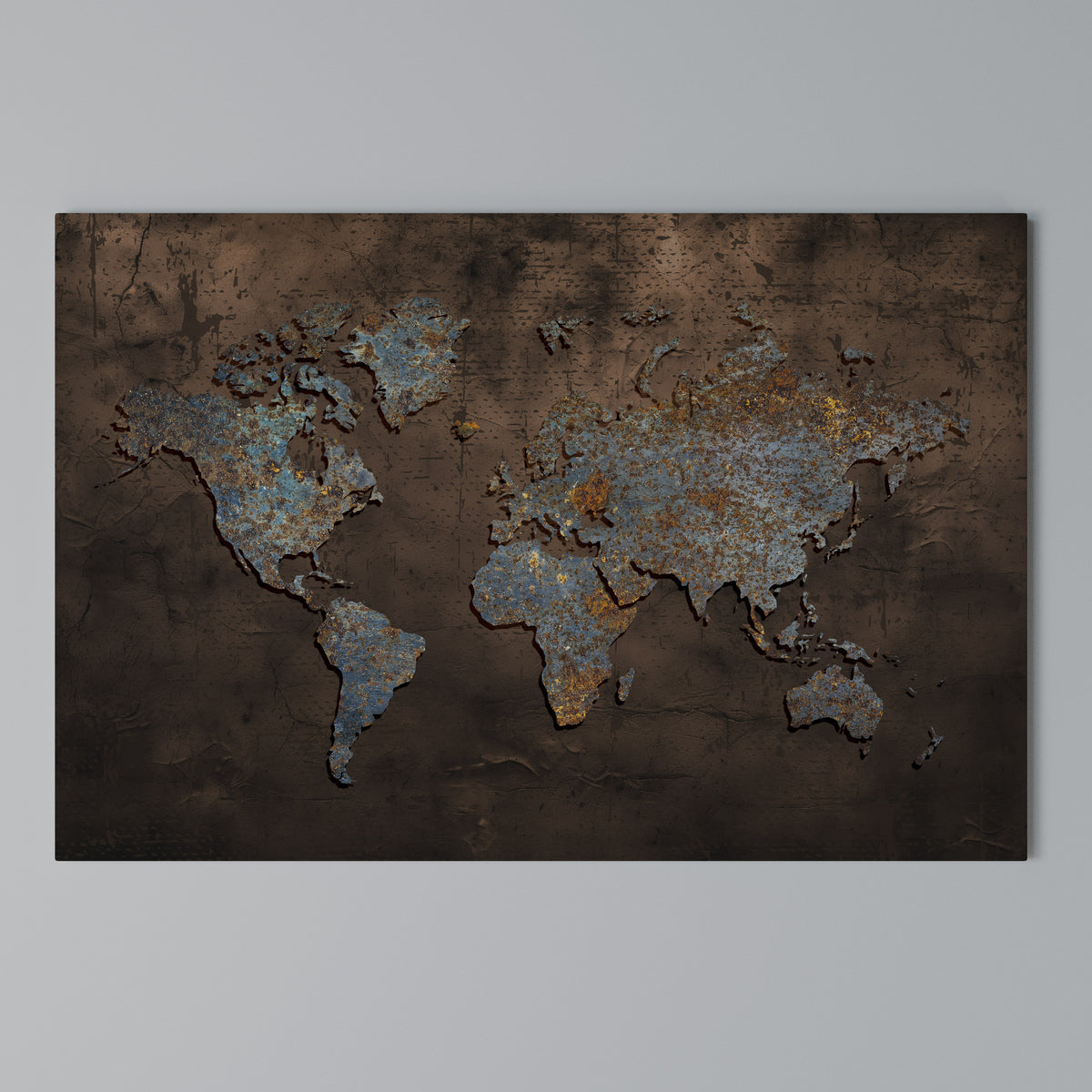METALLIC MAP OF MEMORIES Horizontal Canvas Print