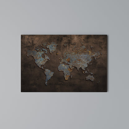 METALLIC MAP OF MEMORIES Horizontal Canvas Print