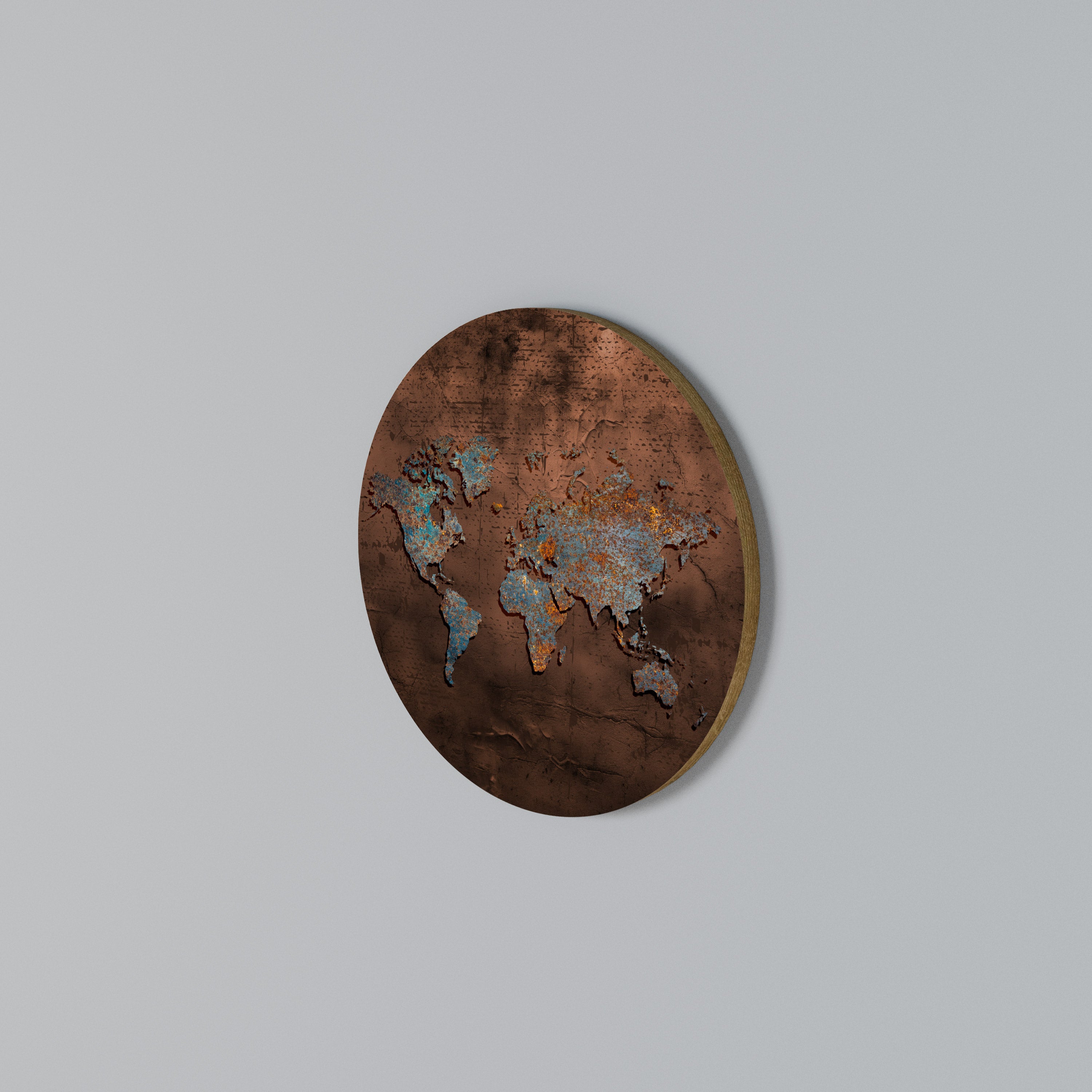 METALLIC MAP OF MEMORIES Round Wall Art