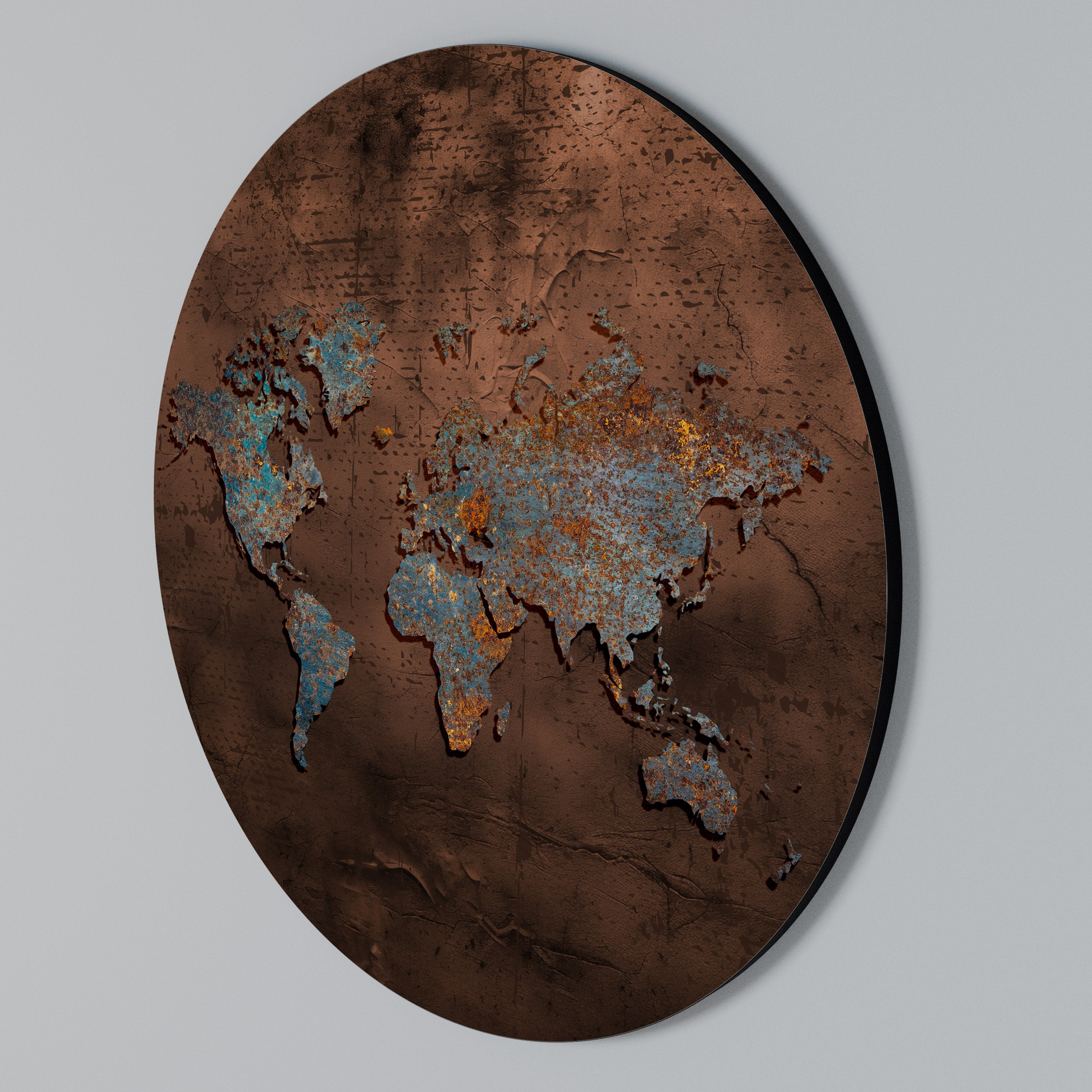 METALLIC MAP OF MEMORIES Round Wall Art