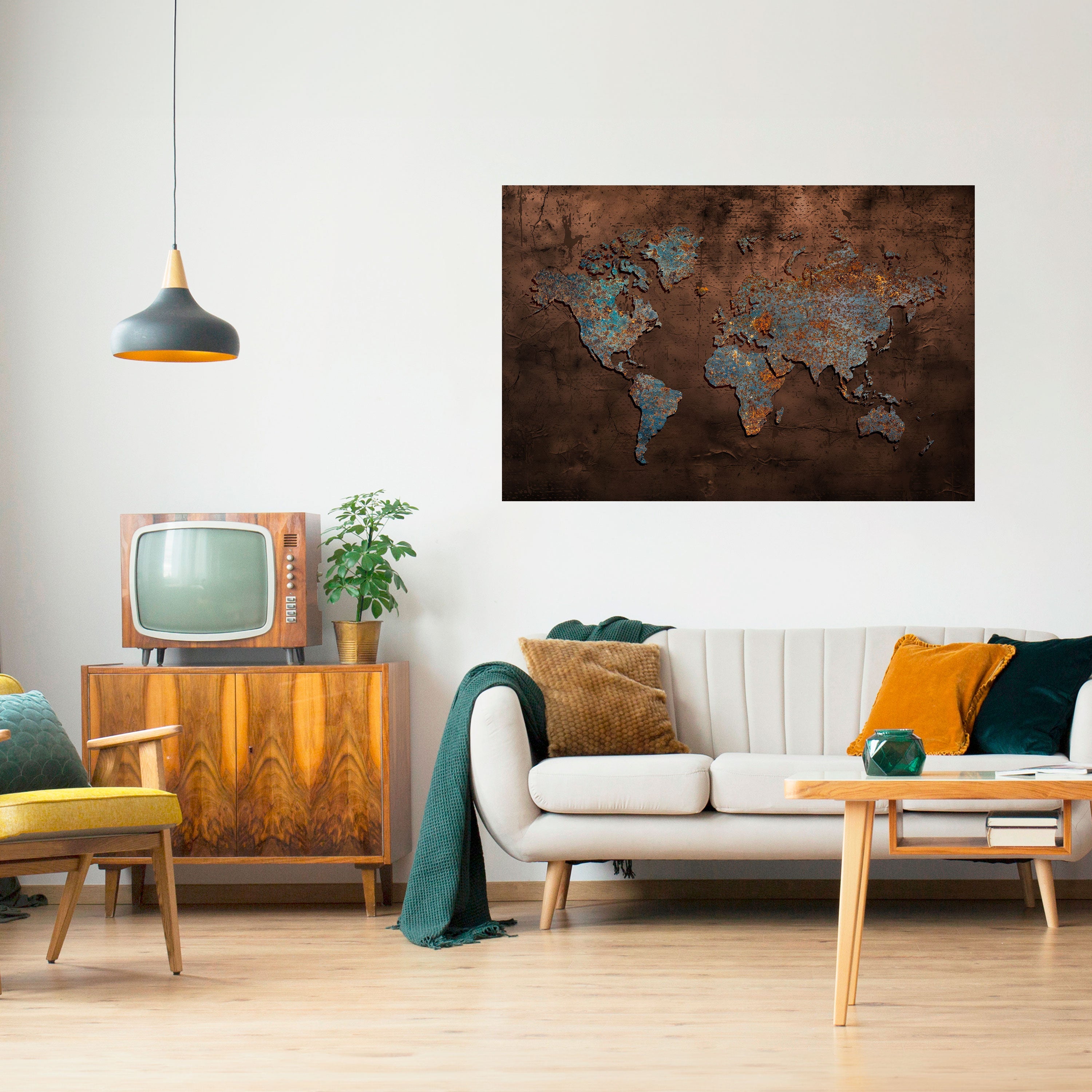 Affiche horizontale autocollante CARTE MÉTALLIQUE DES SOUVENIRS