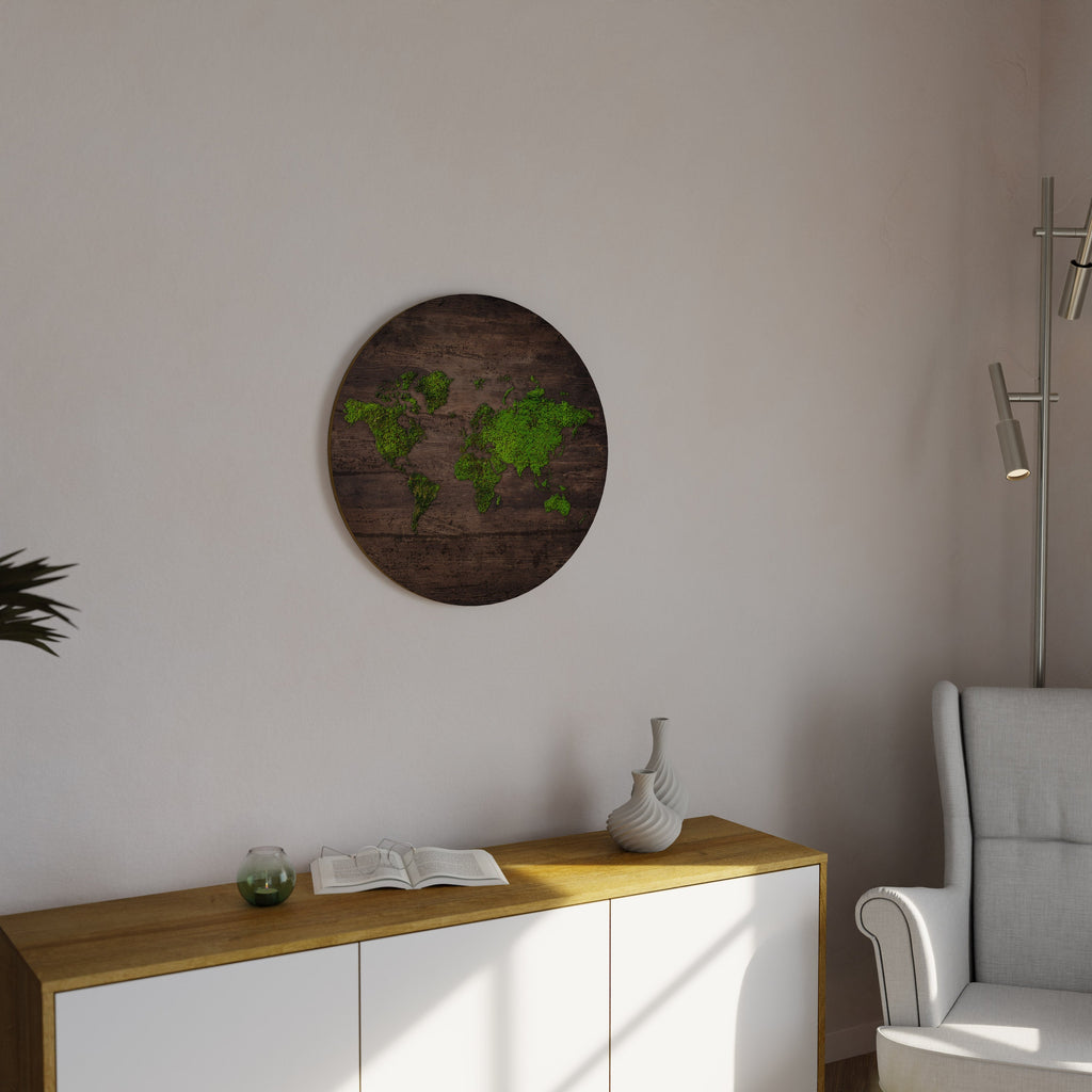 Art mural rond GREEN EARTH VISION