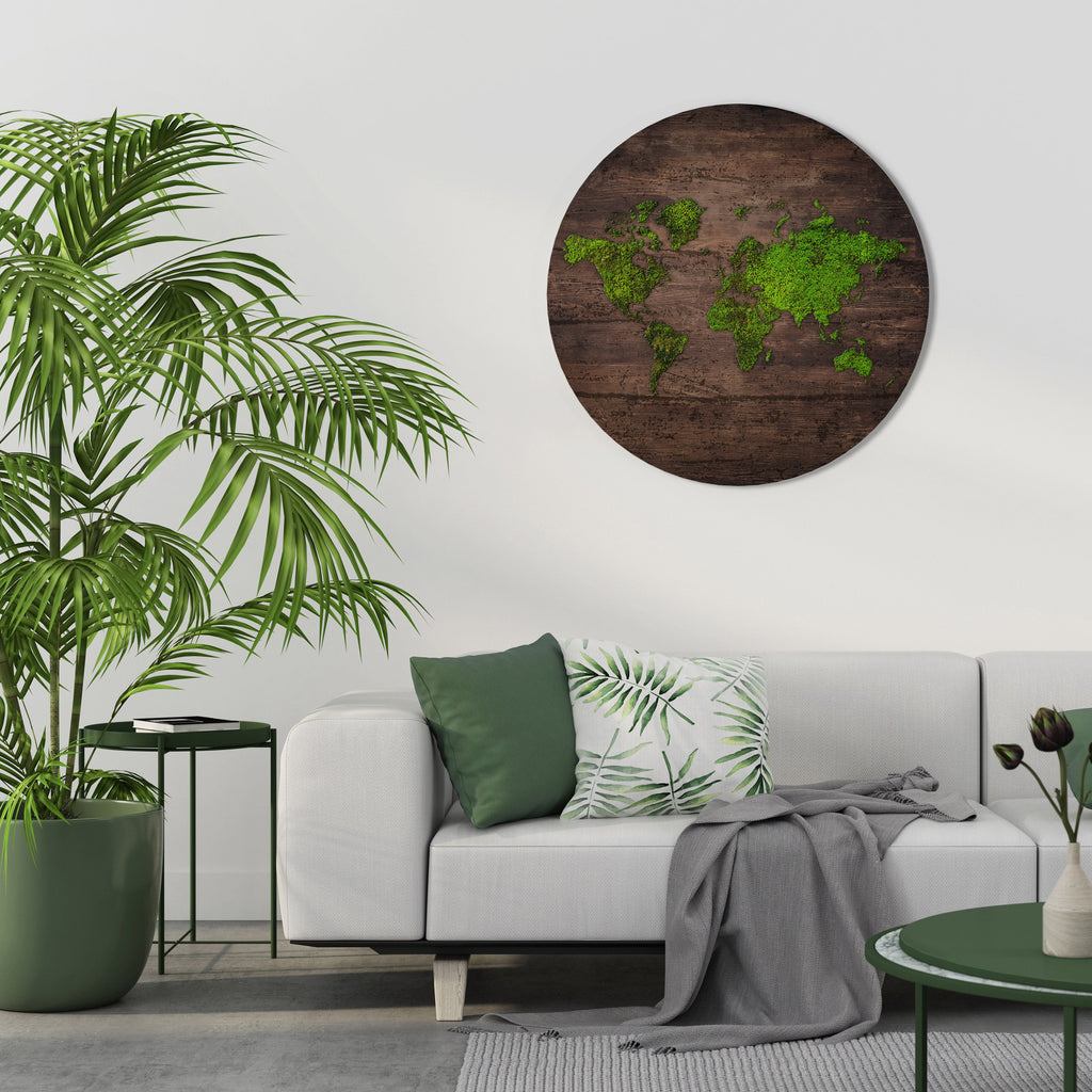 Art mural rond GREEN EARTH VISION