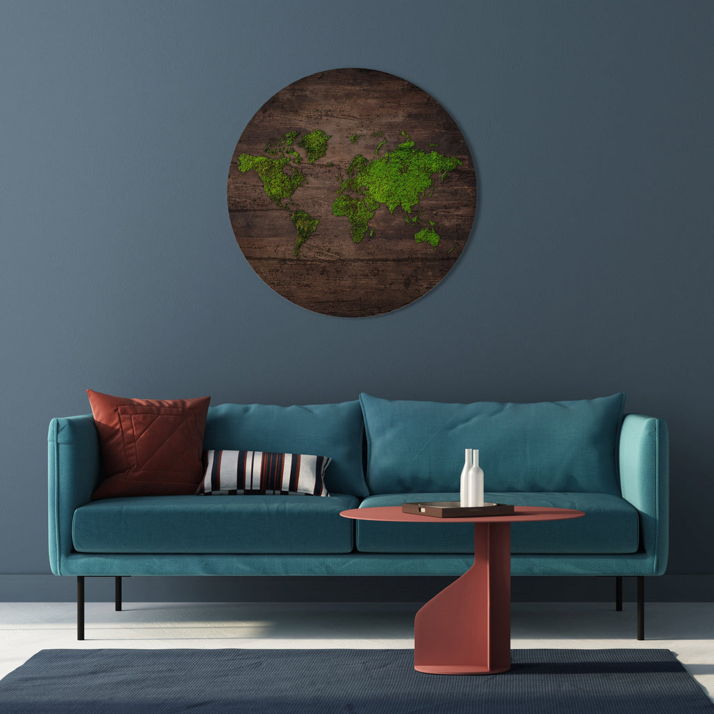 Art mural rond GREEN EARTH VISION
