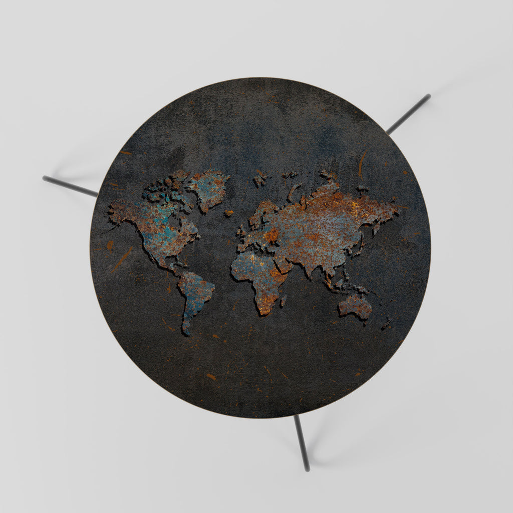 Table basse TOPOGRAPHIE USÉE PAR LE TEMPS 60