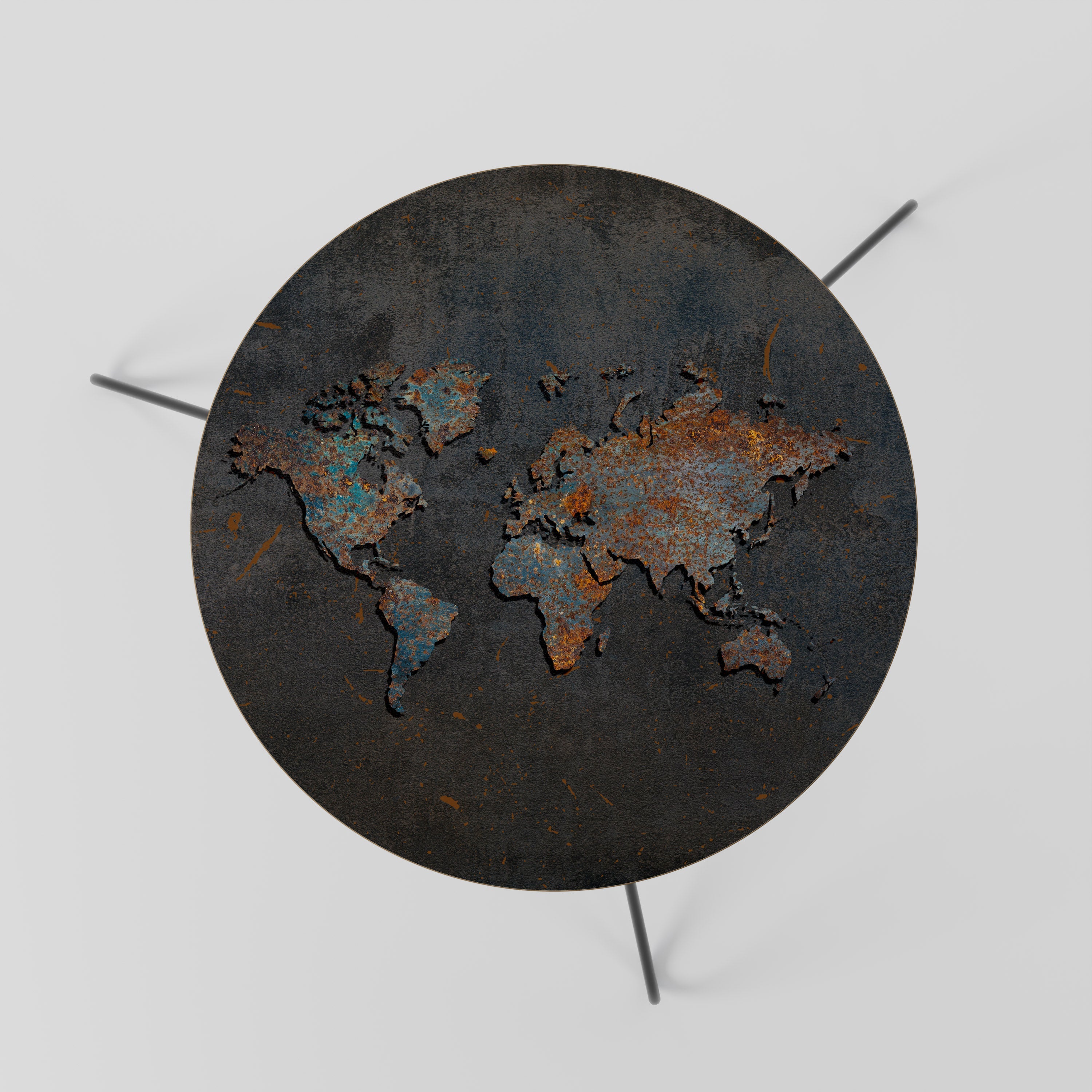 Table basse TOPOGRAPHIE USÉE PAR LE TEMPS 60