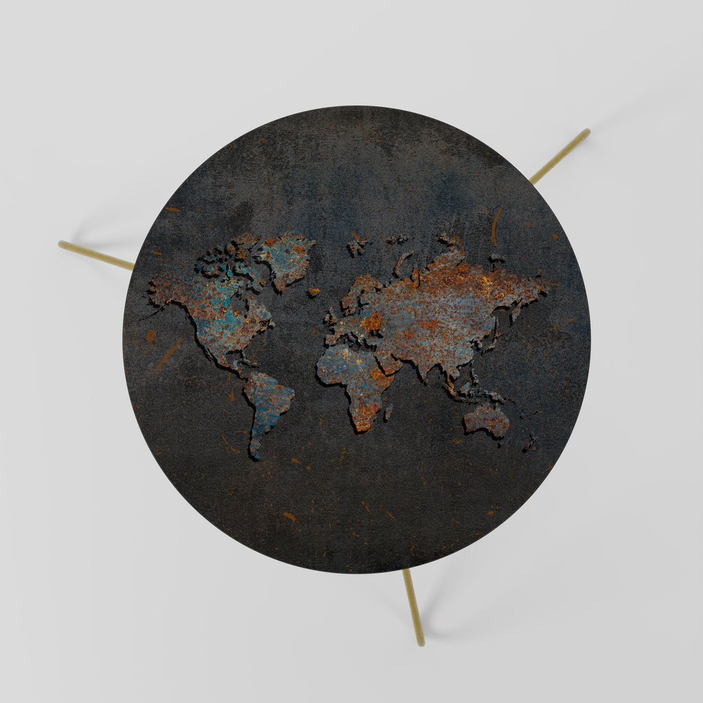 Table basse TOPOGRAPHIE USÉE PAR LE TEMPS 60