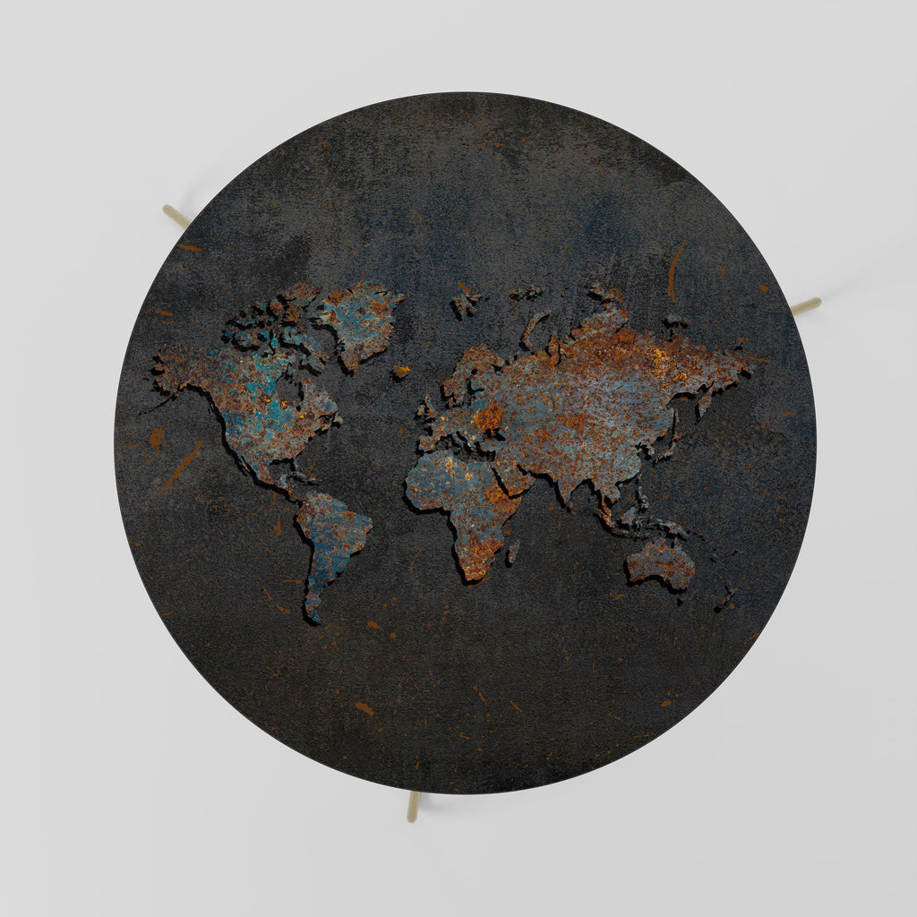 Table basse TOPOGRAPHIE USÉE PAR LE TEMPS 69