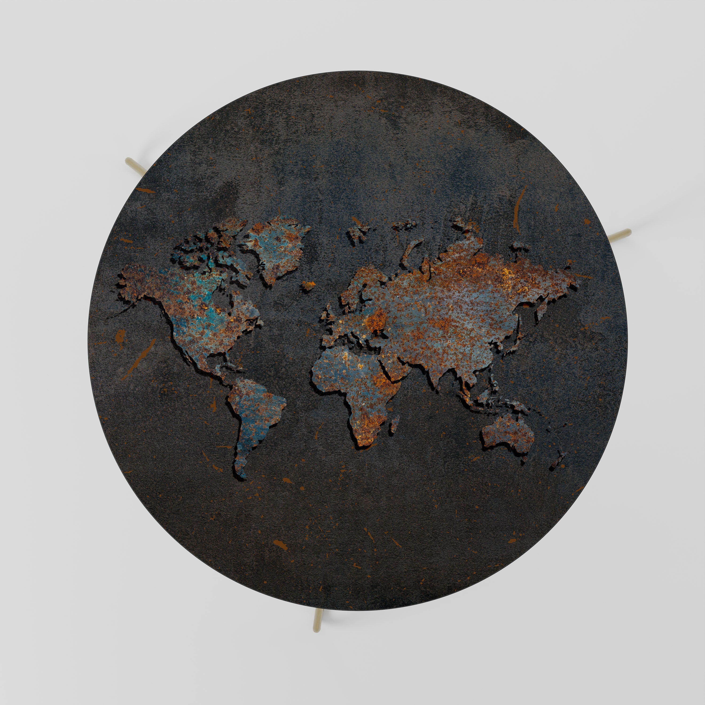 Table basse TOPOGRAPHIE USÉE PAR LE TEMPS 69