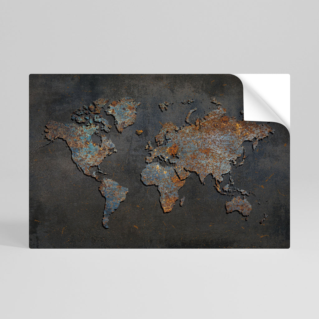 Affiche horizontale autocollante TOPOGRAPHIE USÉE PAR LE TEMPS