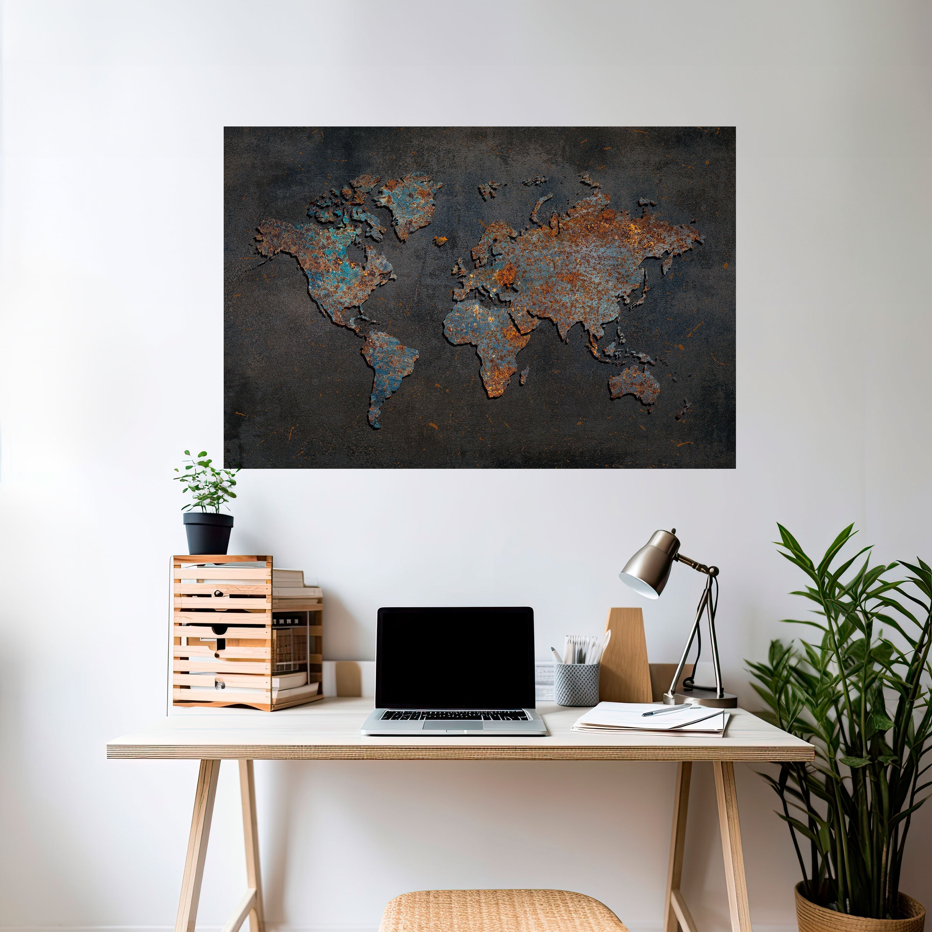Affiche horizontale autocollante TOPOGRAPHIE USÉE PAR LE TEMPS