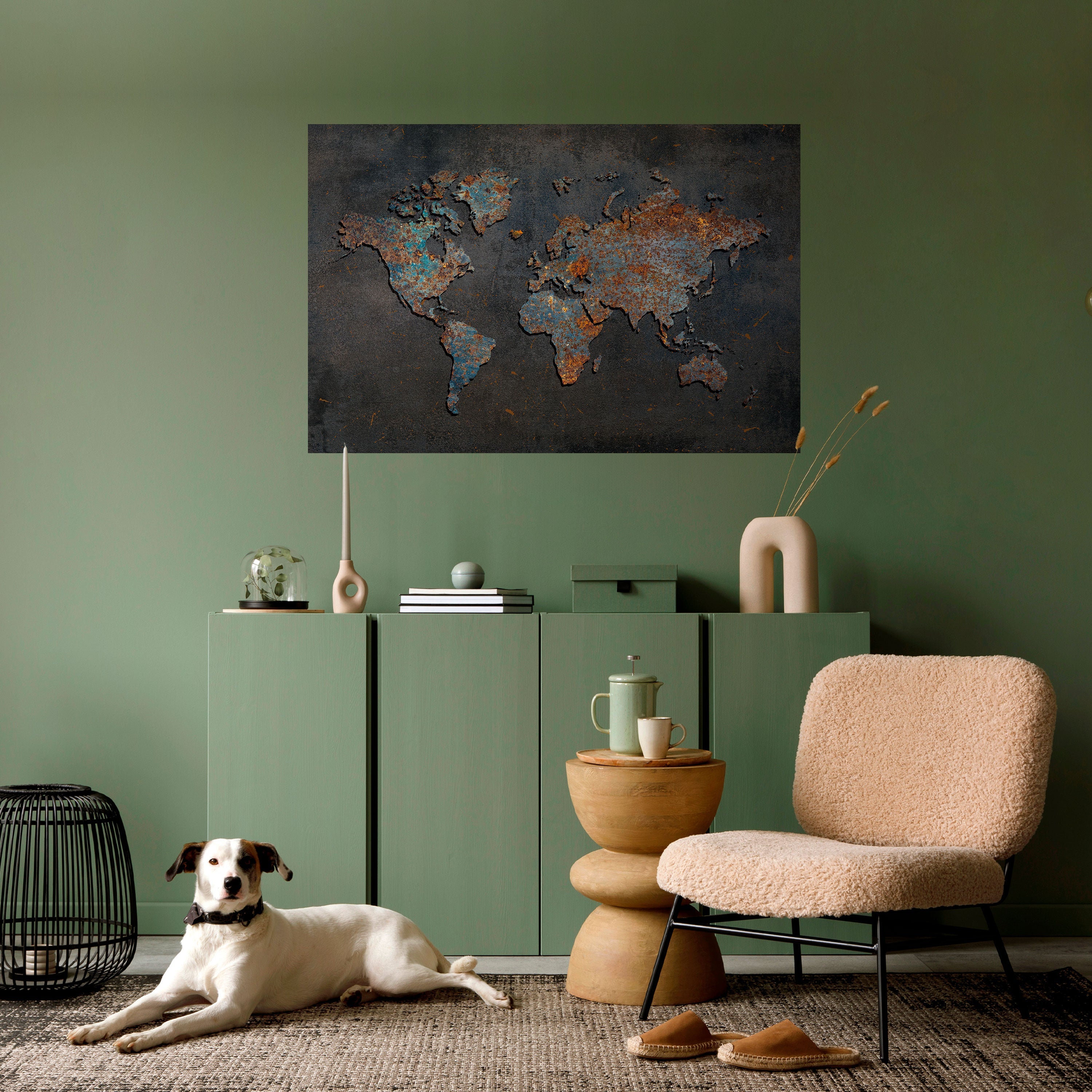 Affiche horizontale autocollante TOPOGRAPHIE USÉE PAR LE TEMPS