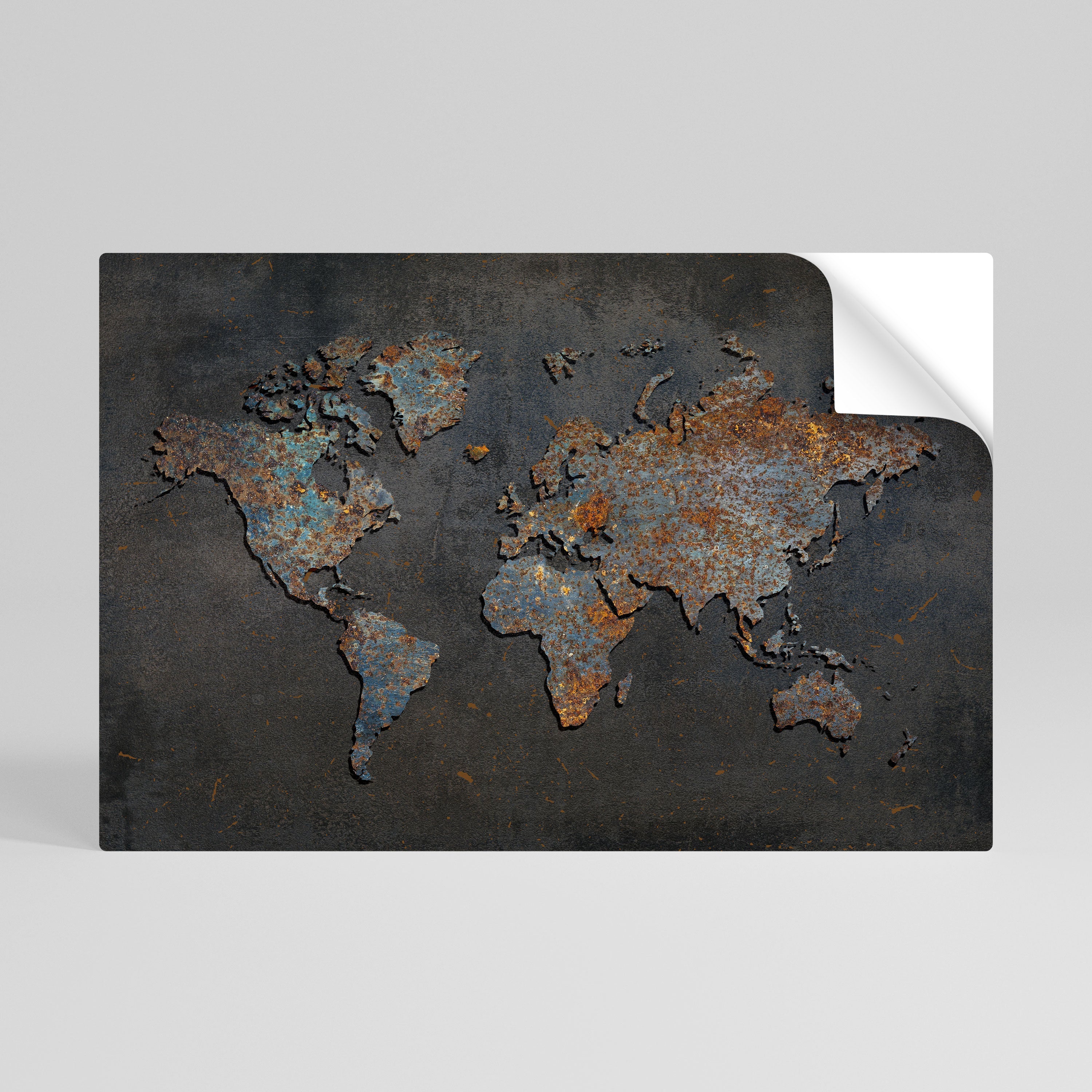 Affiche horizontale autocollante TOPOGRAPHIE USÉE PAR LE TEMPS