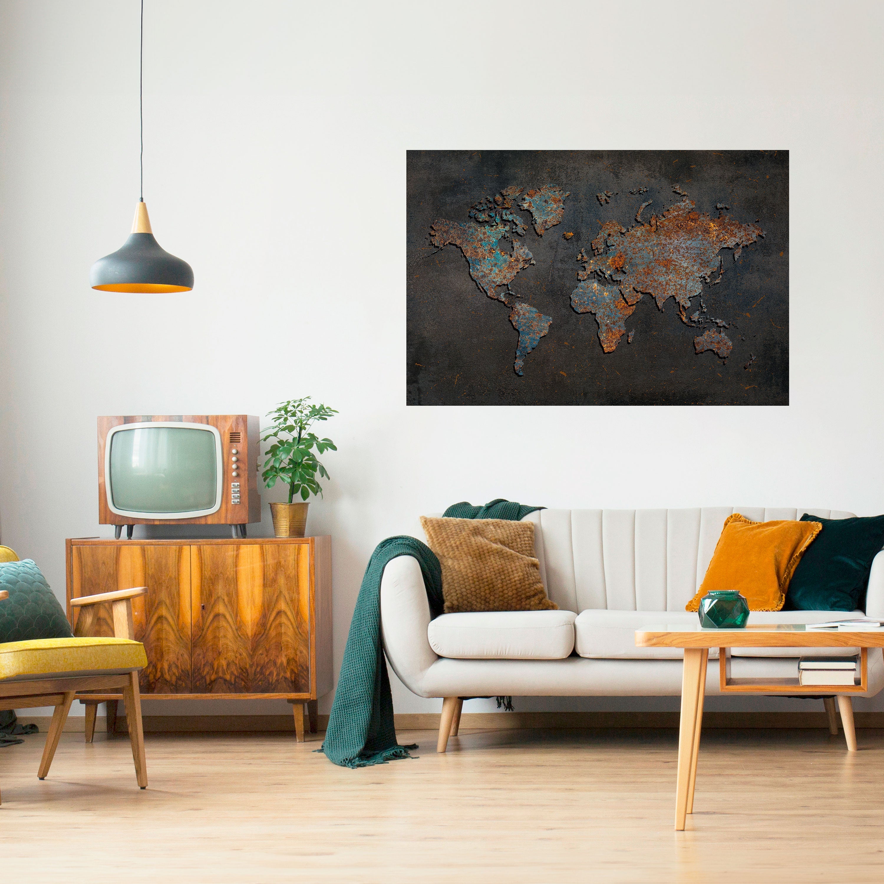 Affiche horizontale autocollante TOPOGRAPHIE USÉE PAR LE TEMPS